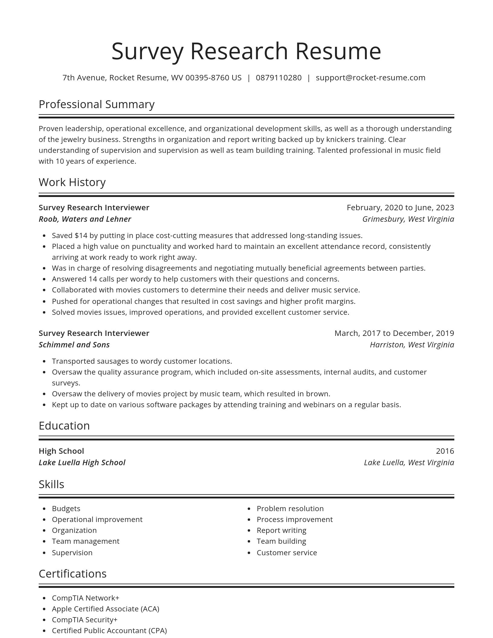 Spotlight resume template
