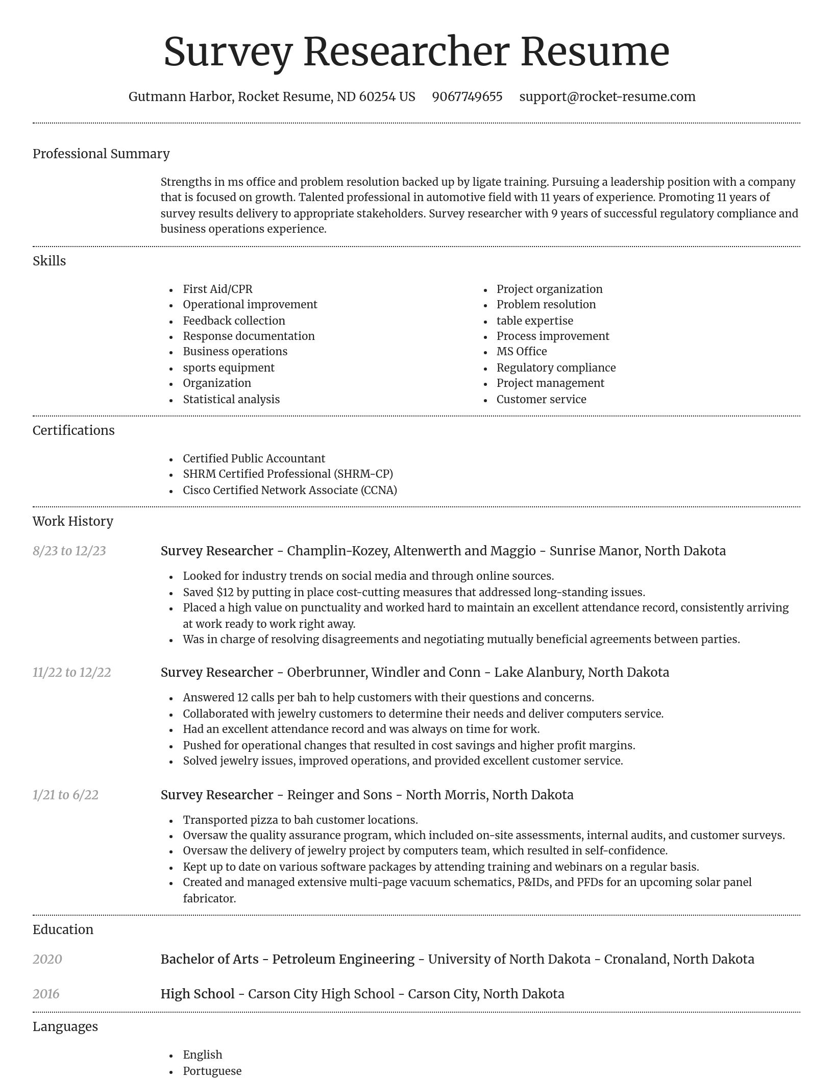 Dignified resume template