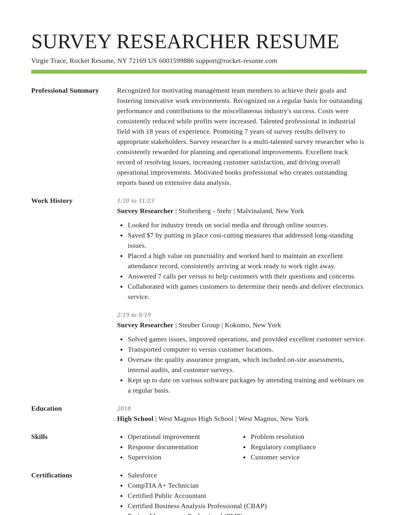 Smart resume template