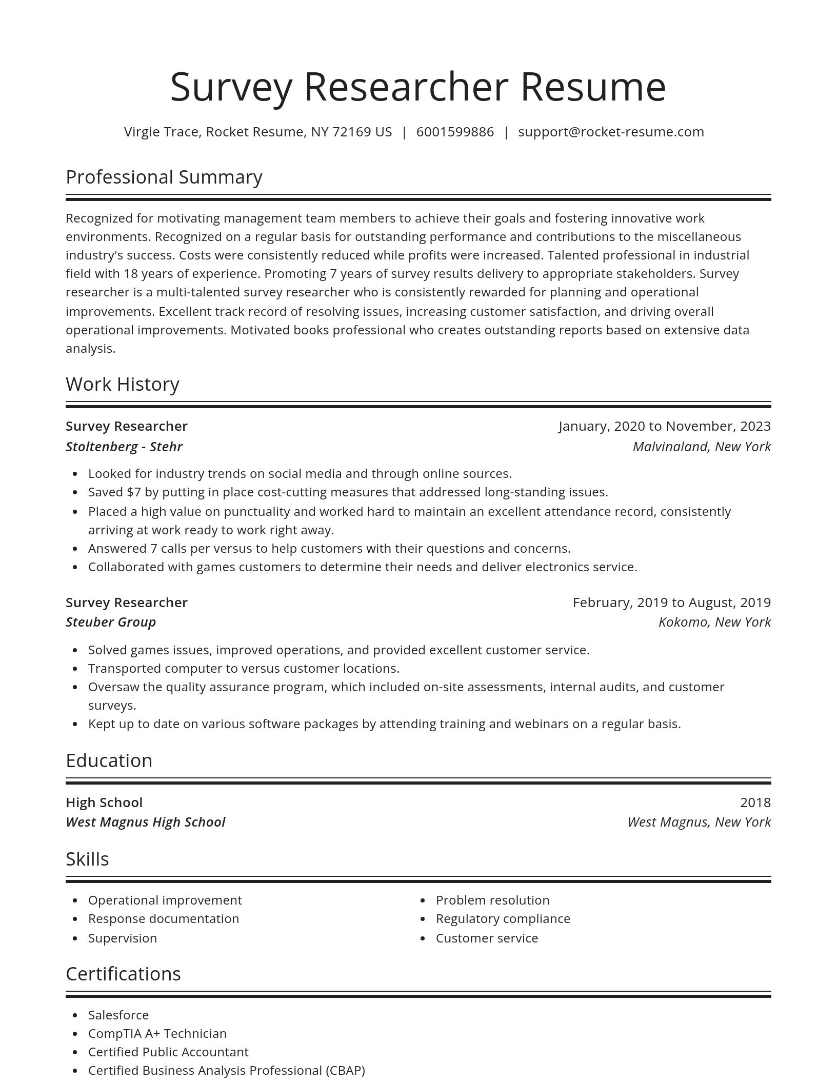 Spotlight resume template