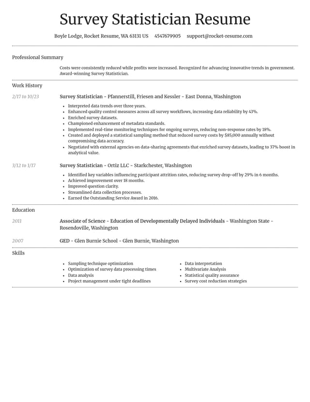Dignified resume template