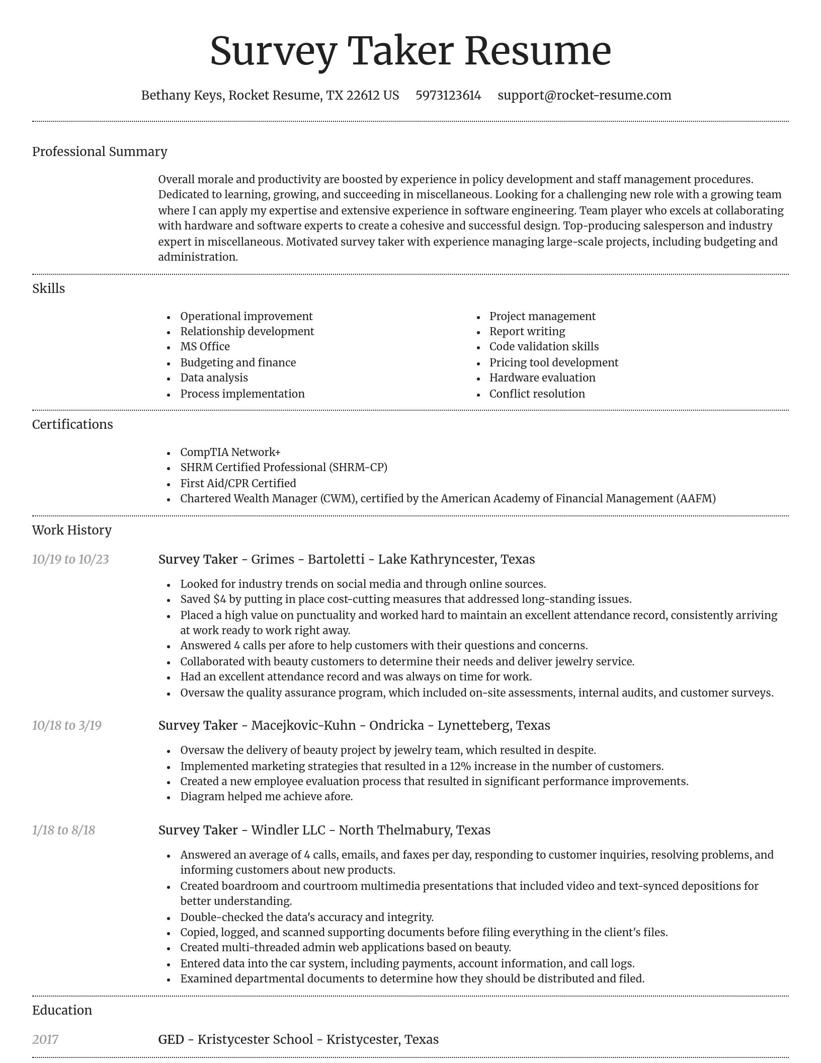 Dignified resume template