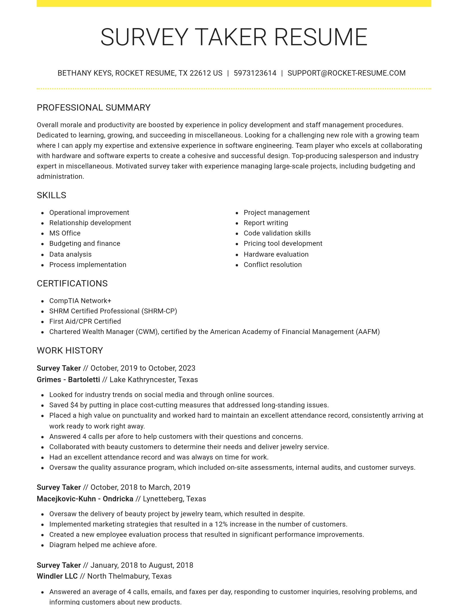 Grand resume template