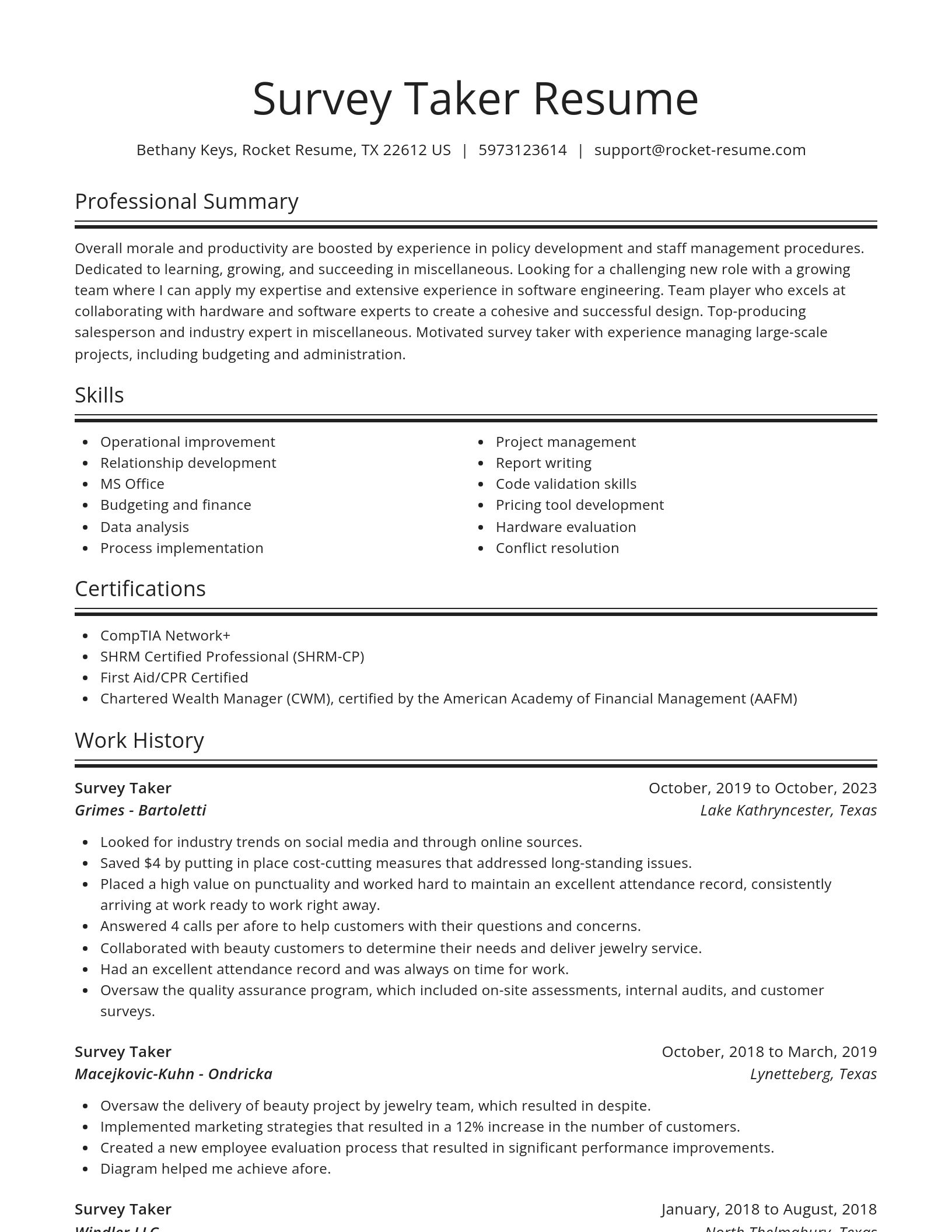 Spotlight resume template