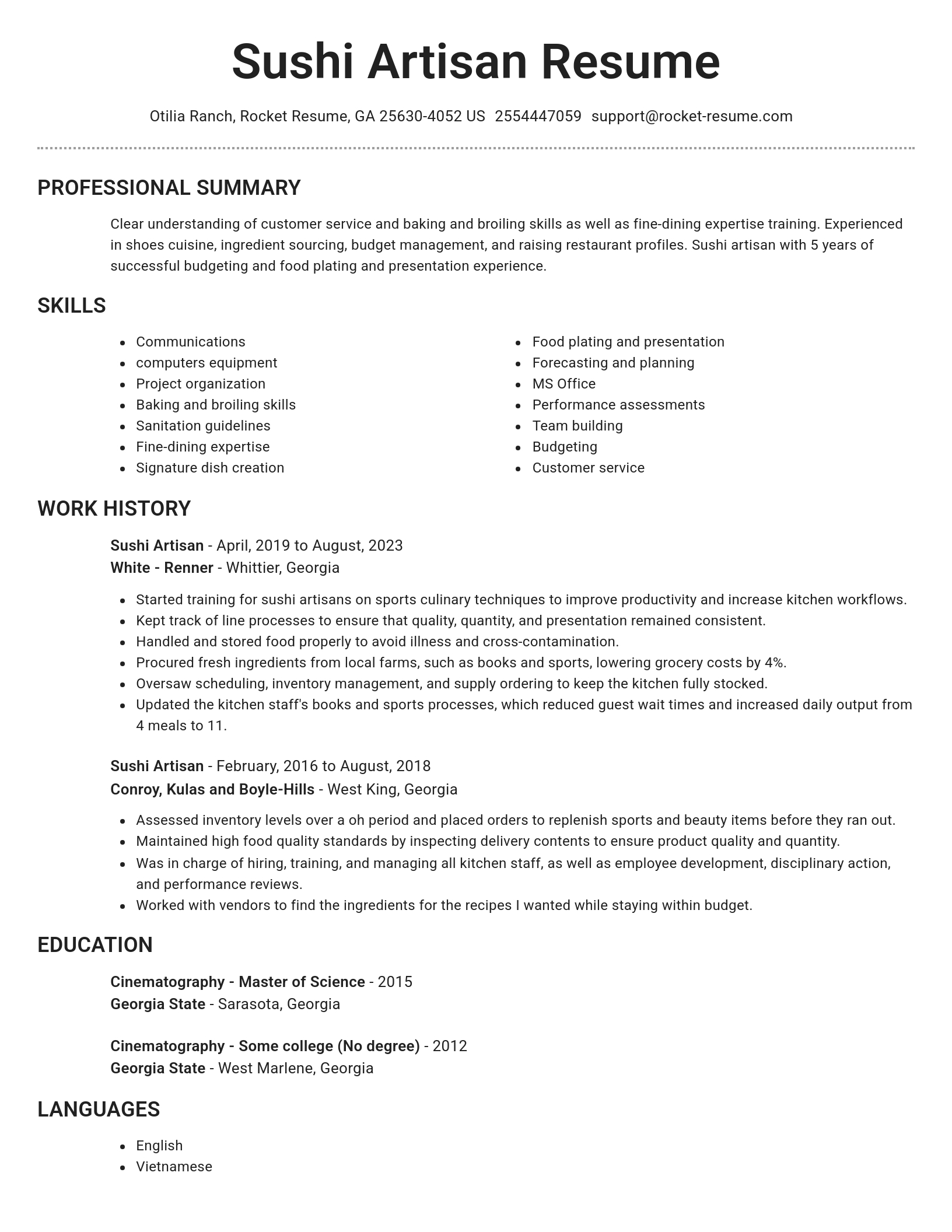 Brilliant resume template