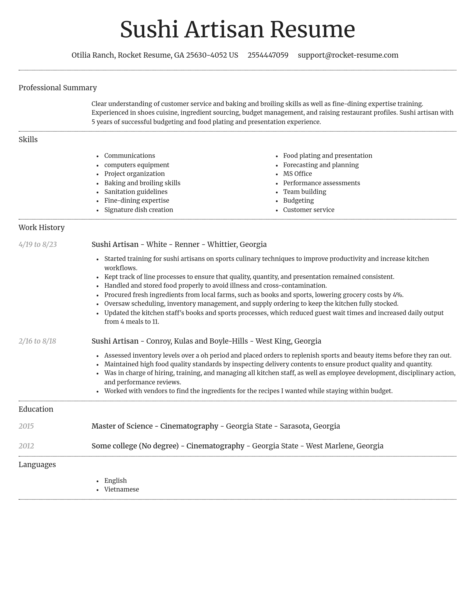 Dignified resume template