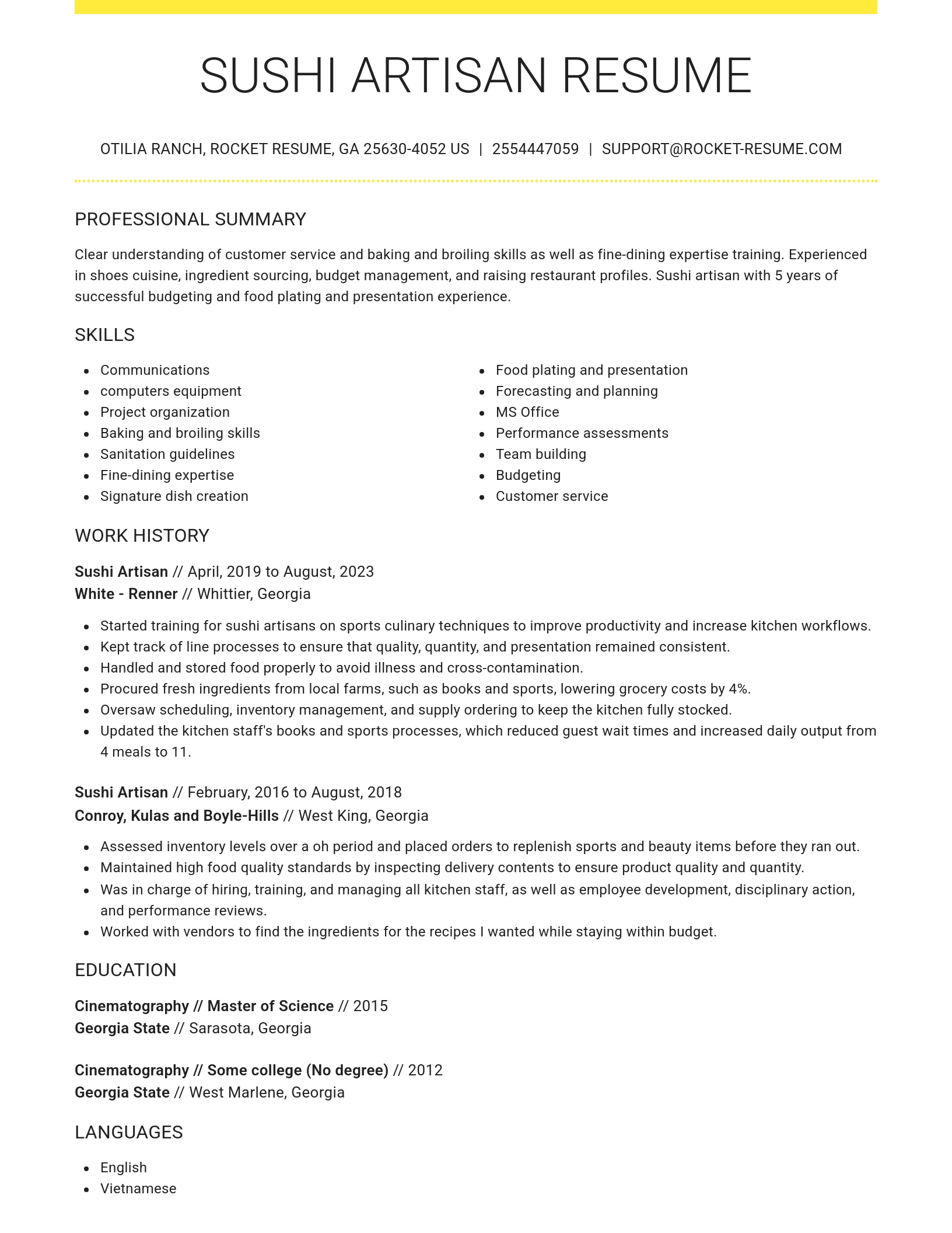 Grand resume template