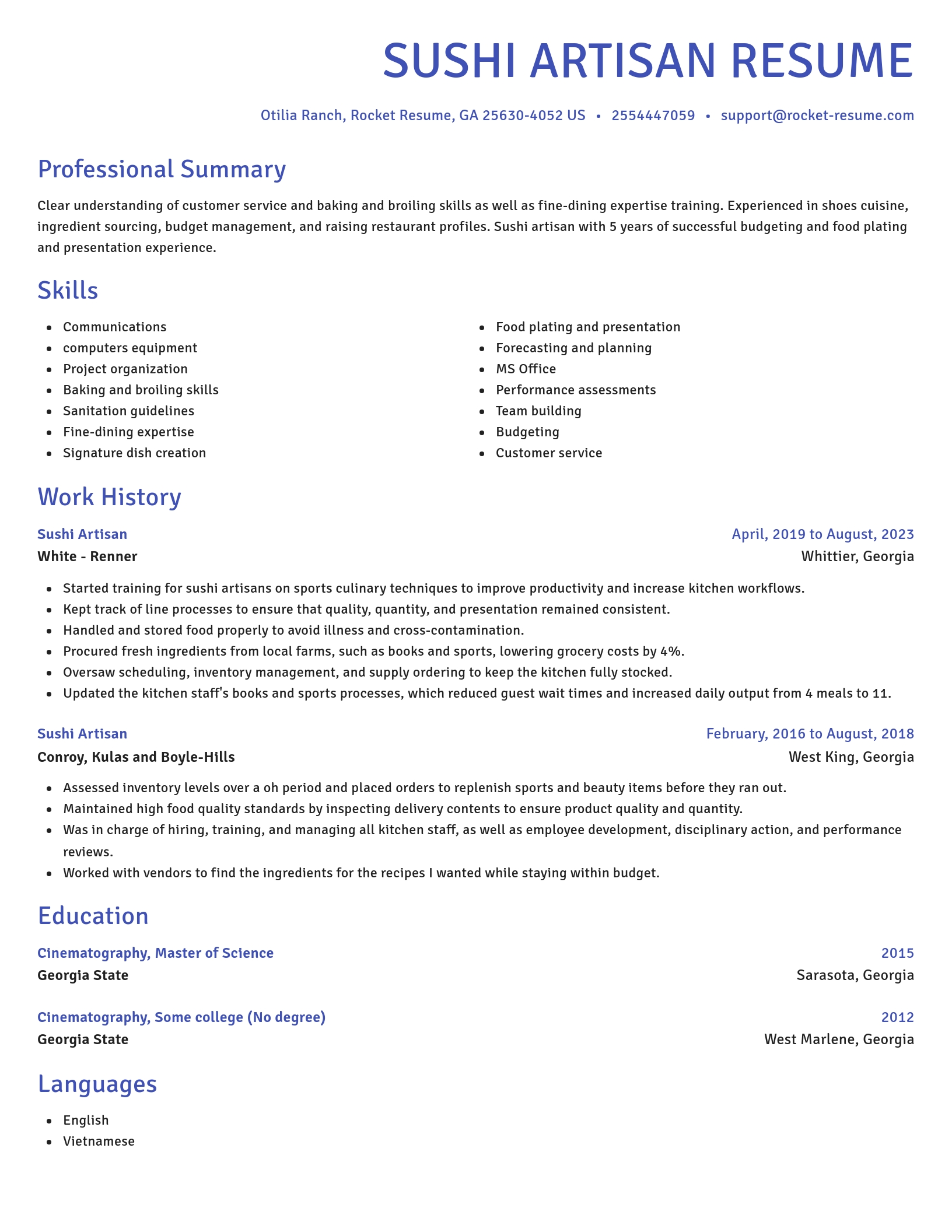 Novel resume template