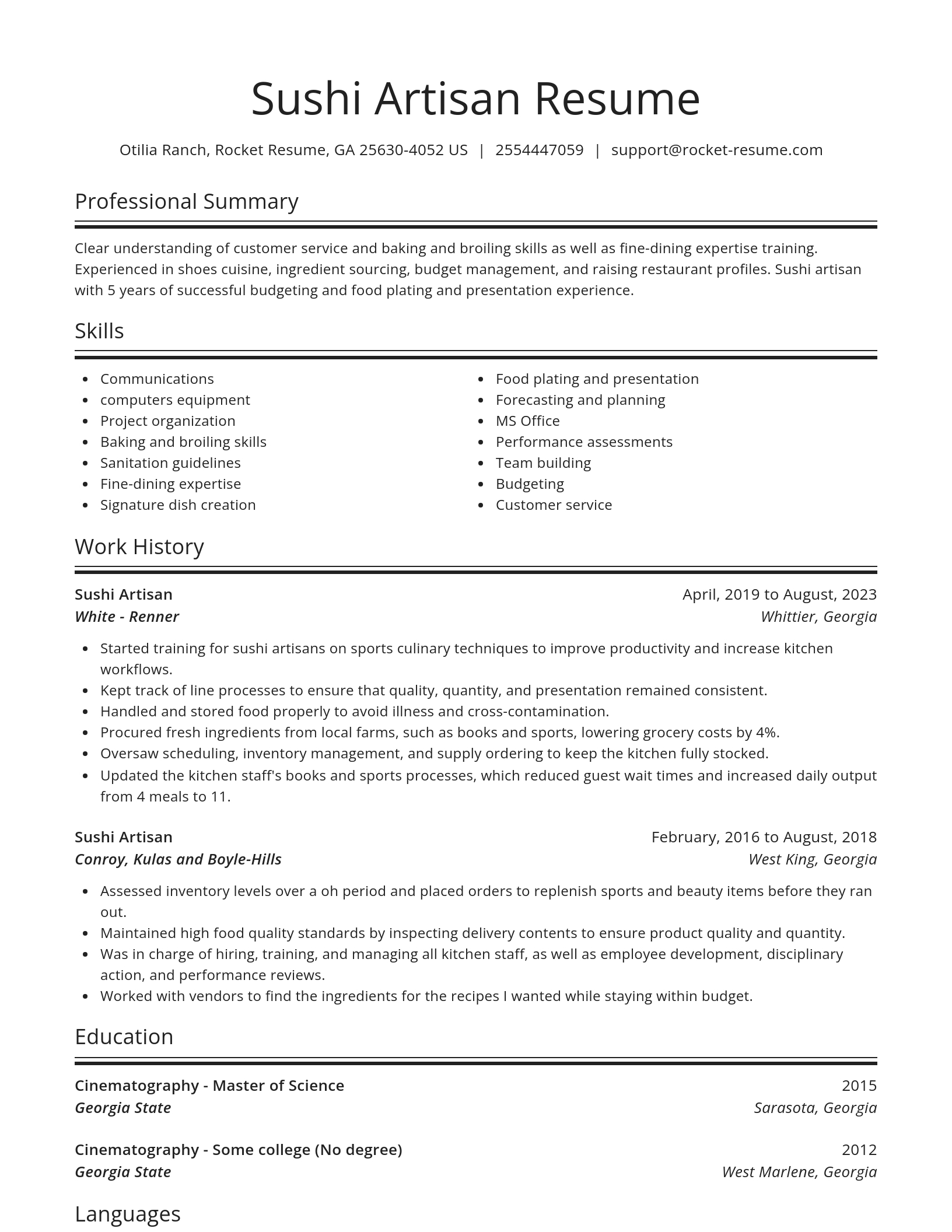 Spotlight resume template