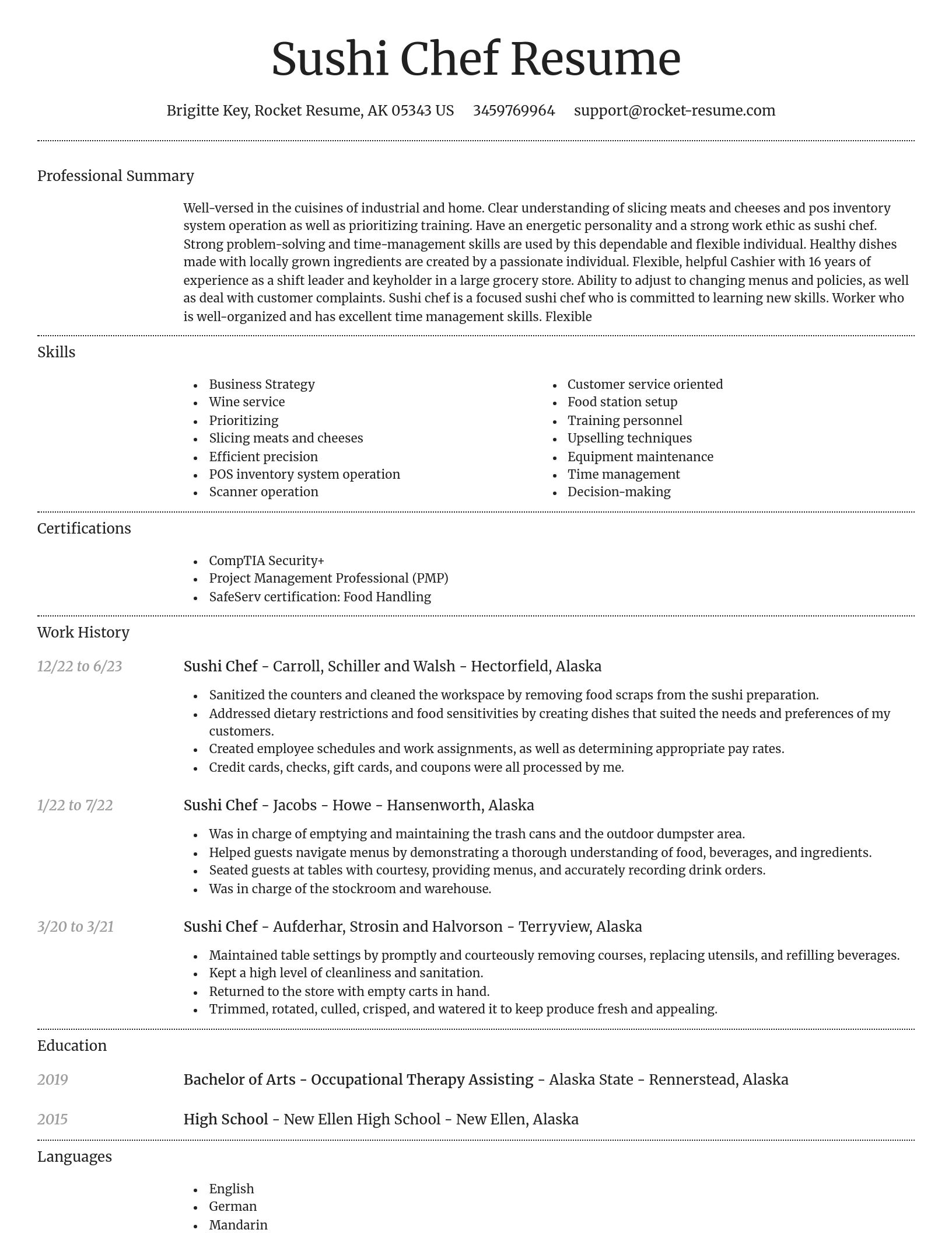 Dignified resume template