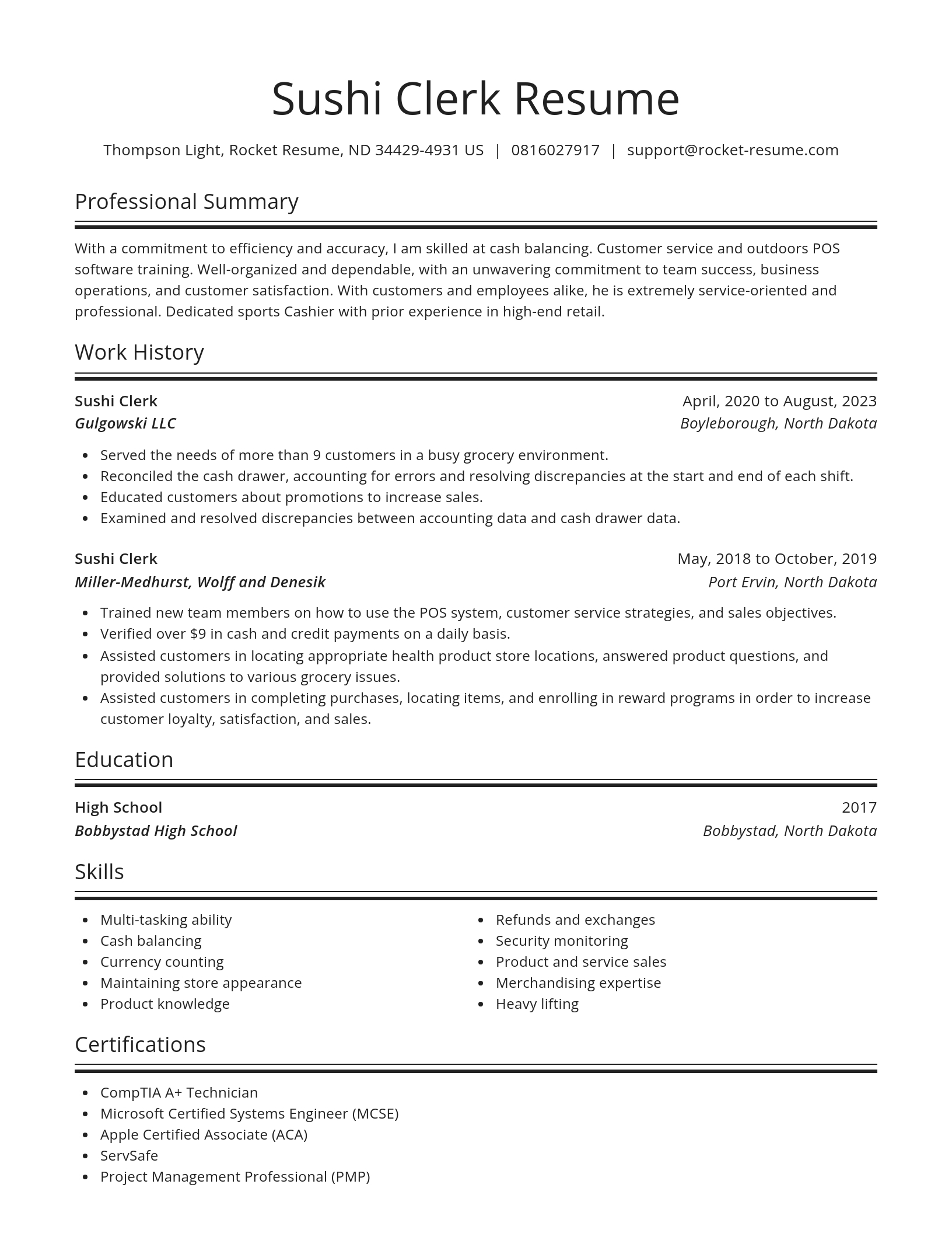 Spotlight resume template