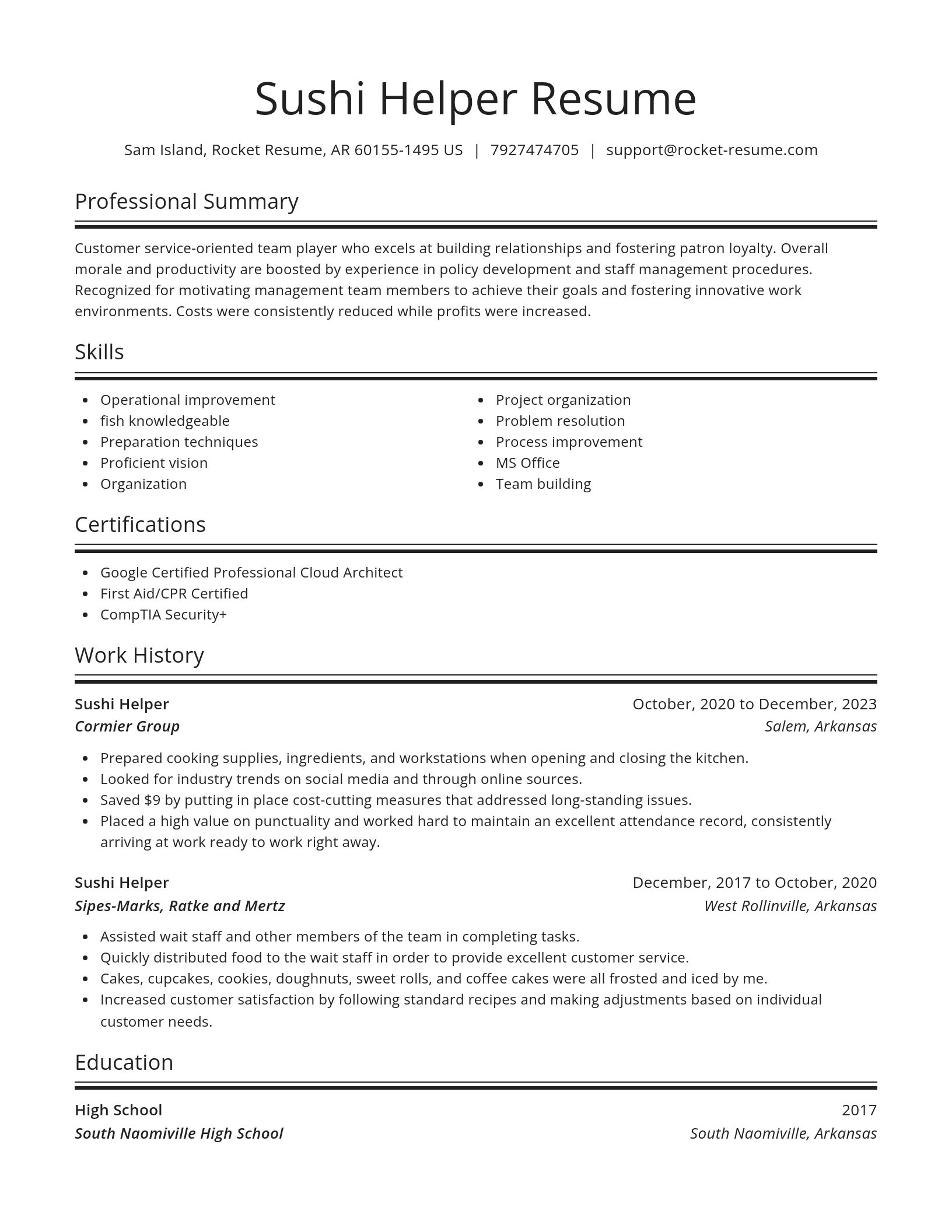 Spotlight resume template