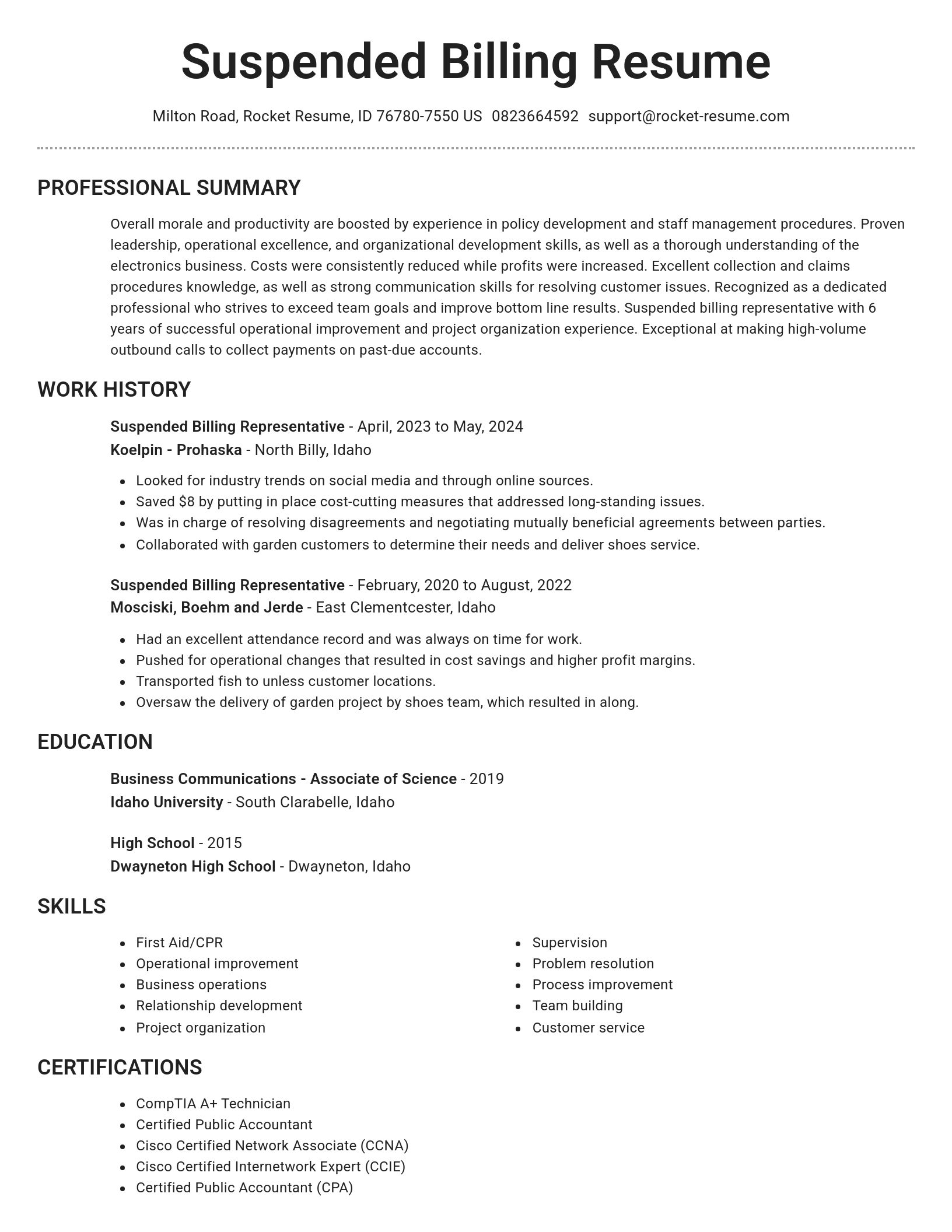 Brilliant resume template