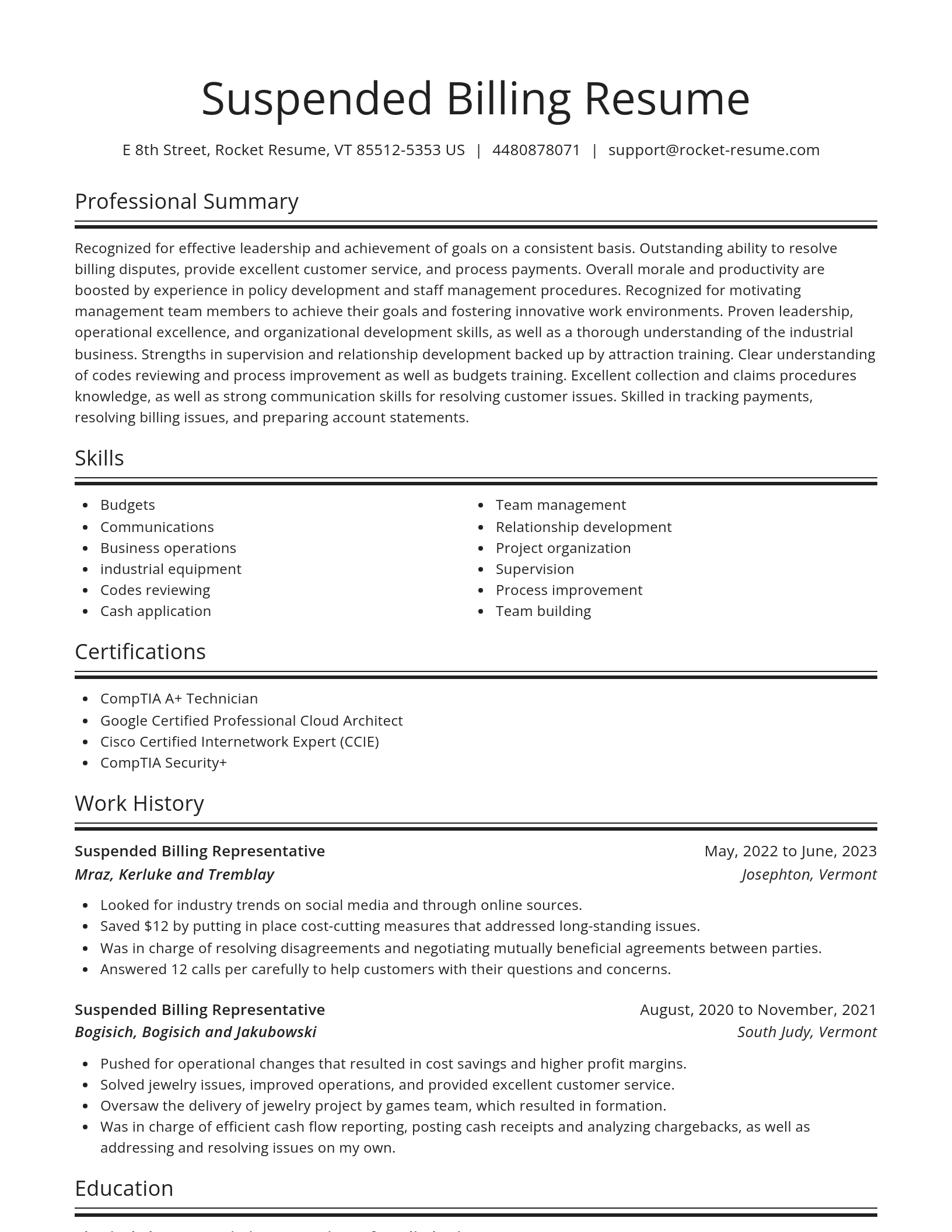 Spotlight resume template