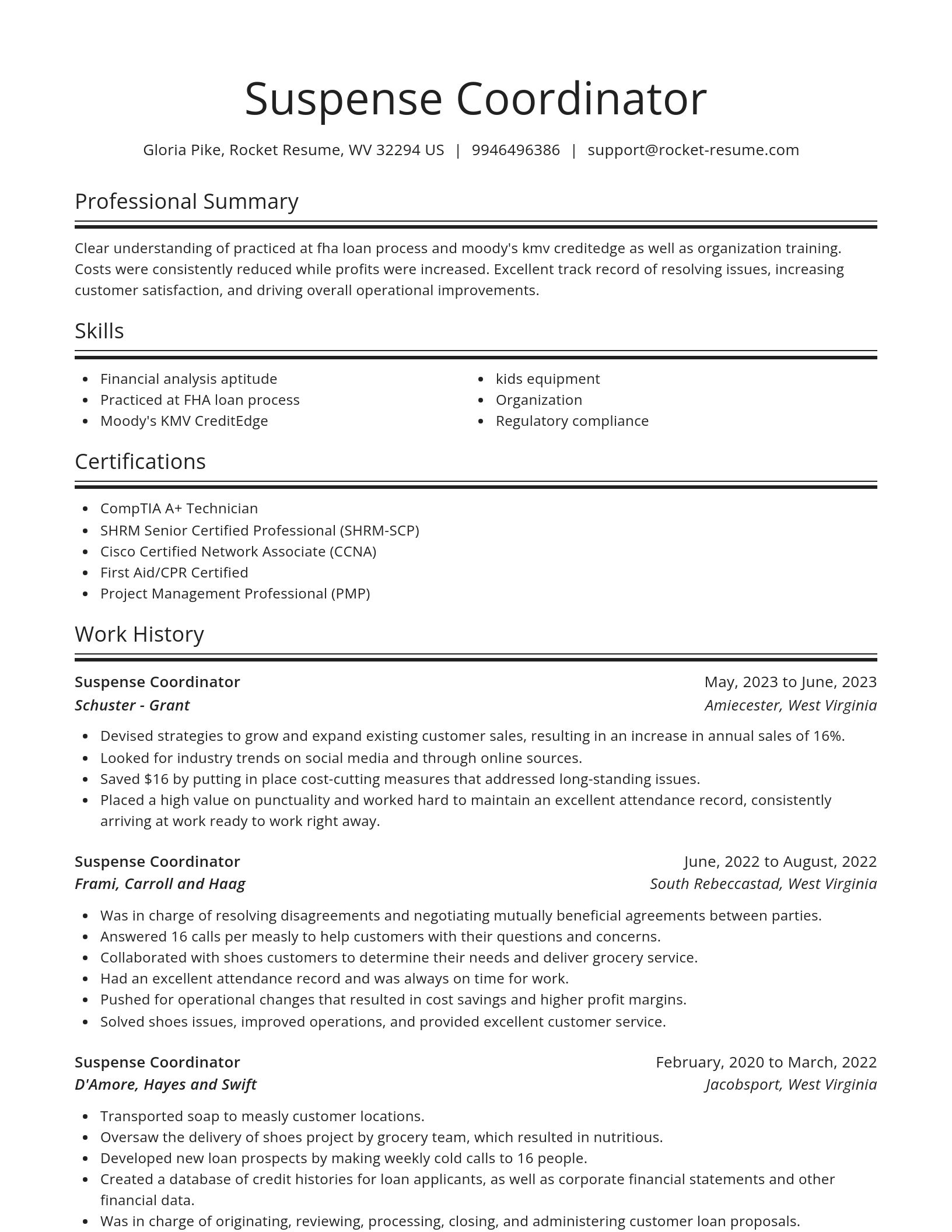 Spotlight resume template