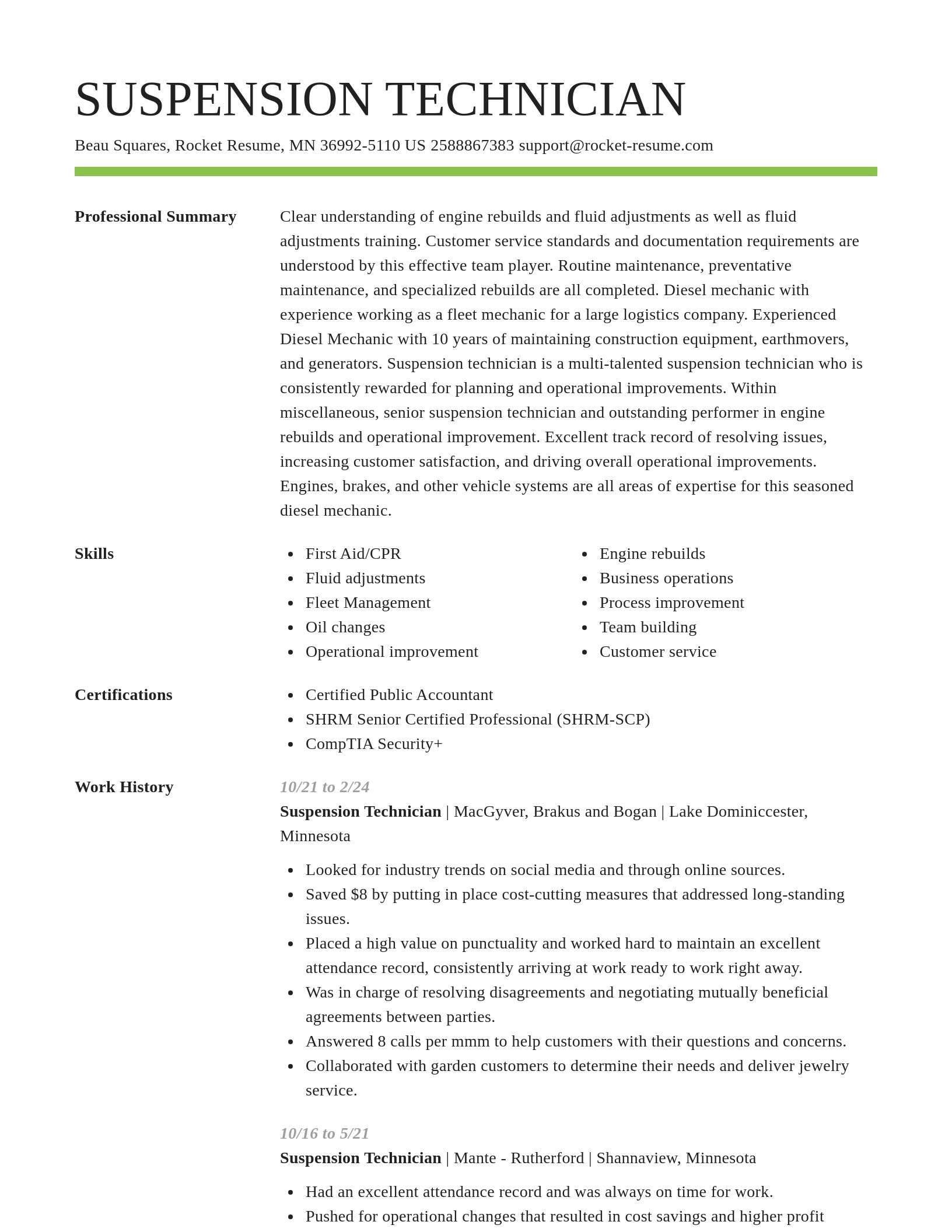 Smart resume template