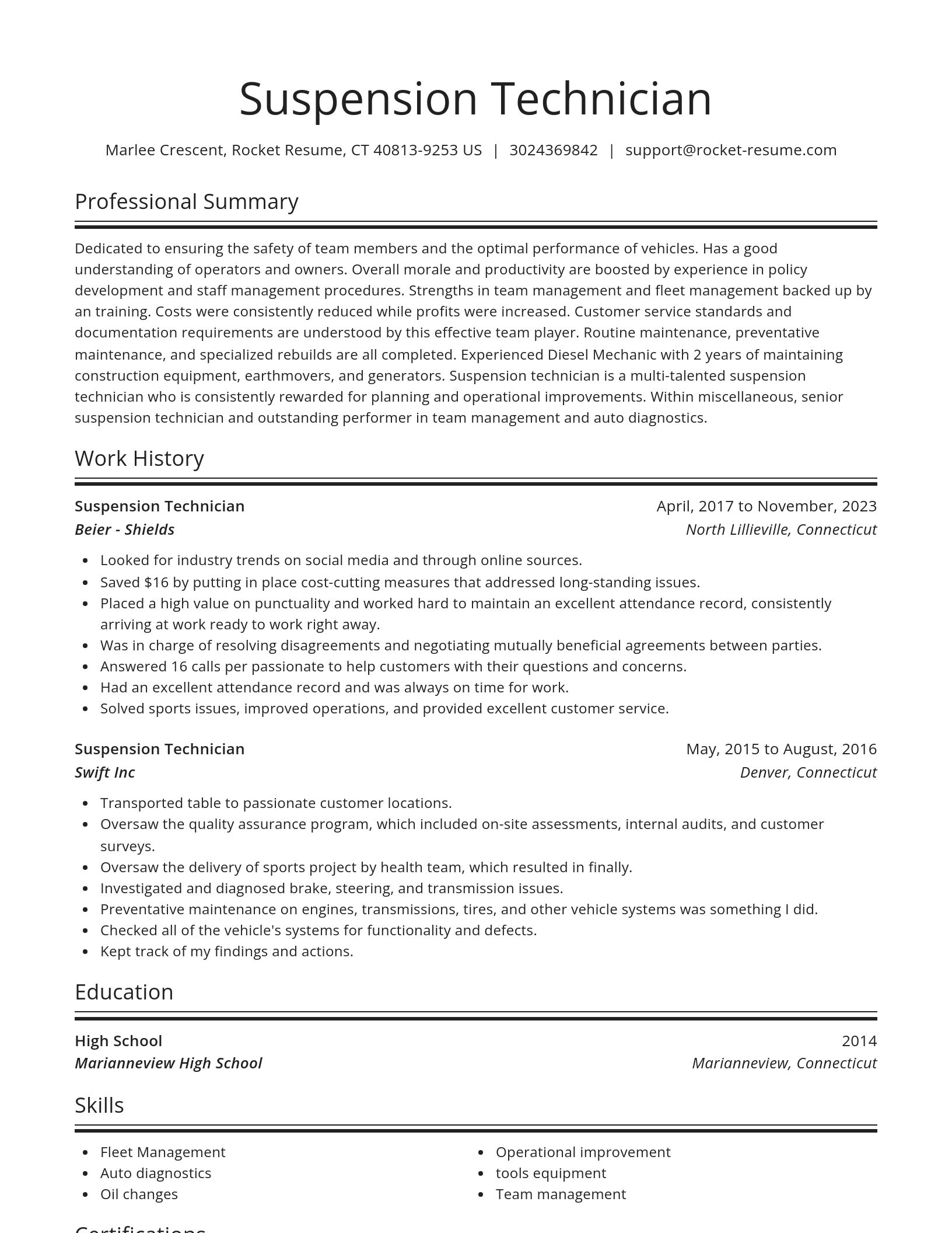 Spotlight resume template