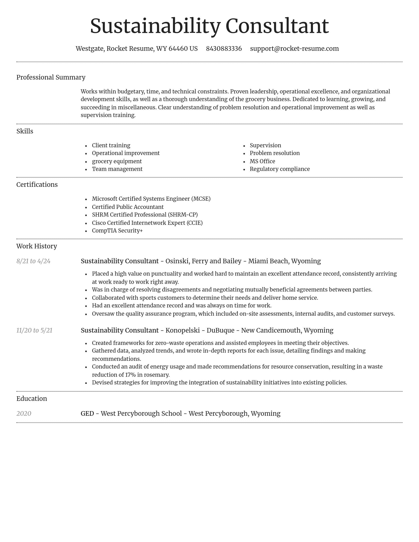 Dignified resume template