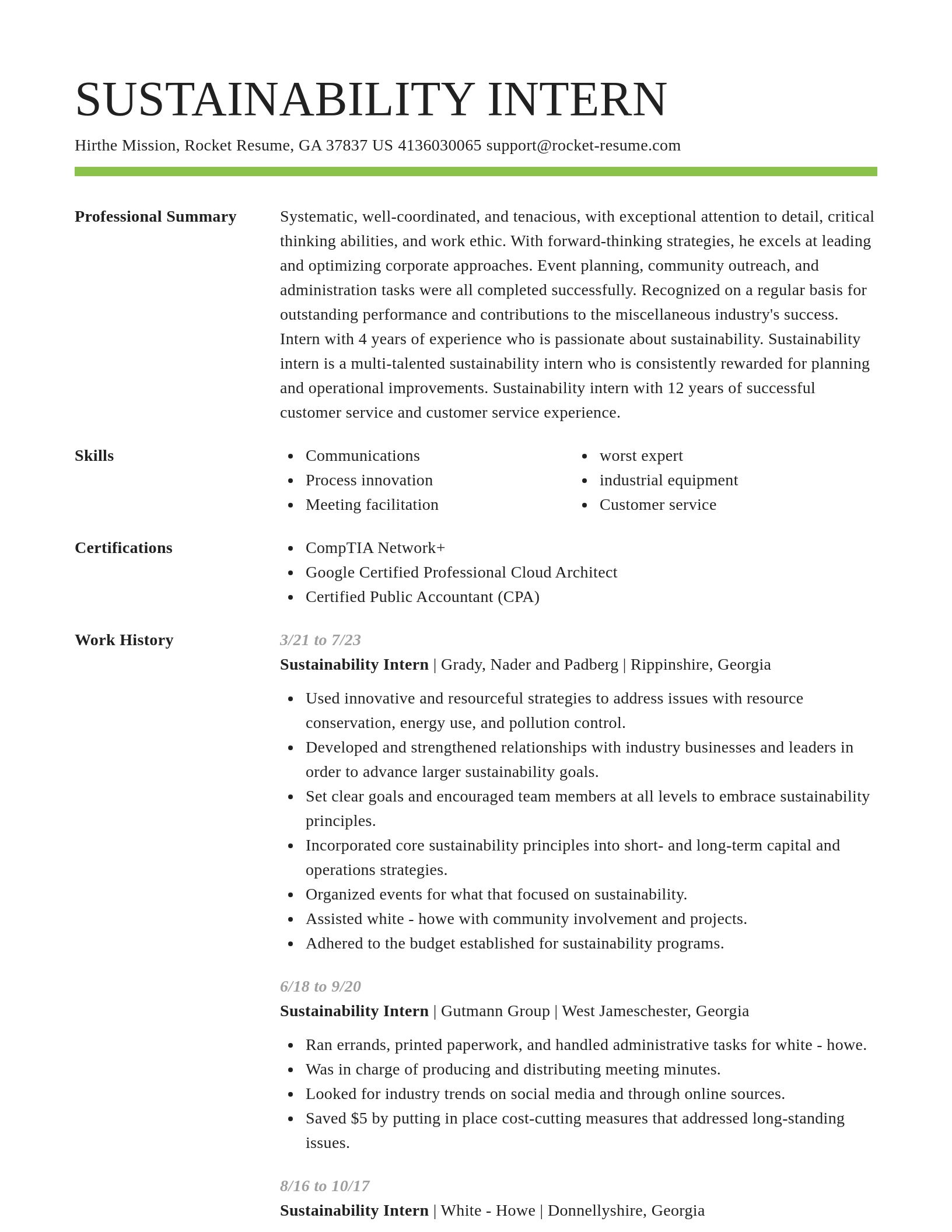 Smart resume template