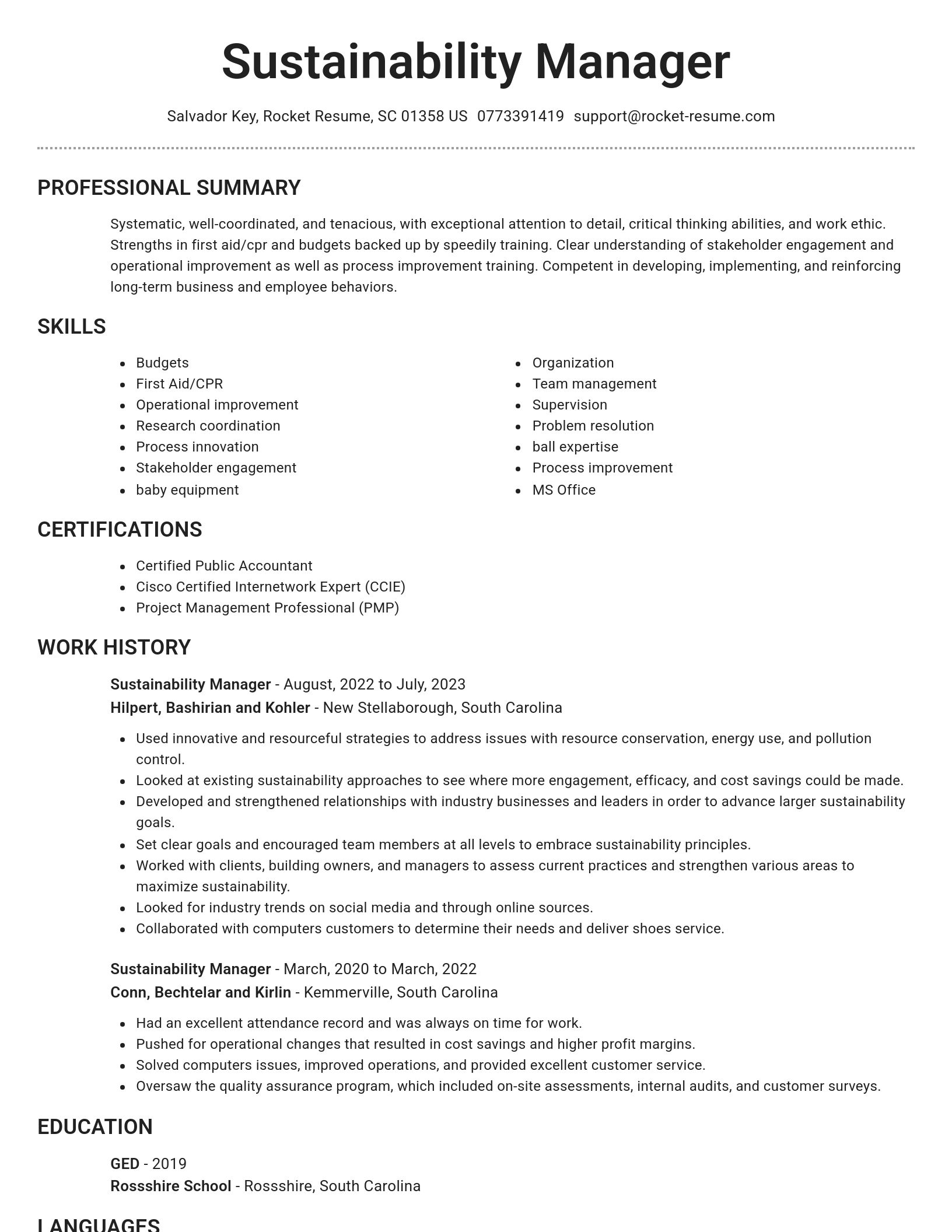 Brilliant resume template