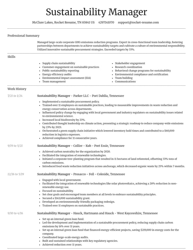 Dignified resume template