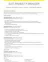 Sustainability Manager resume template