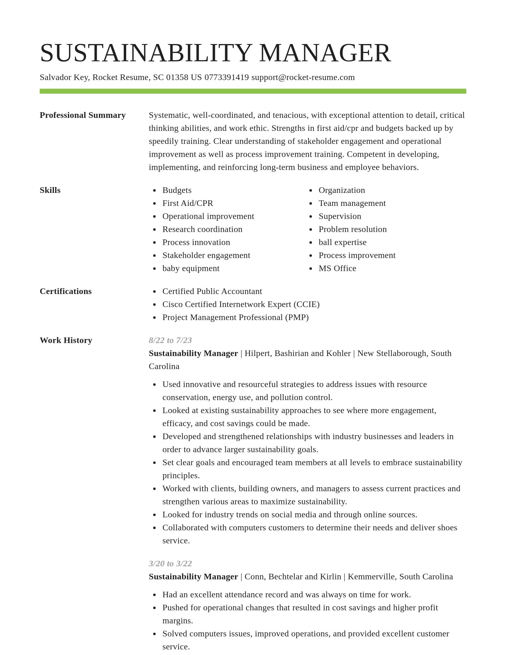 Smart resume template