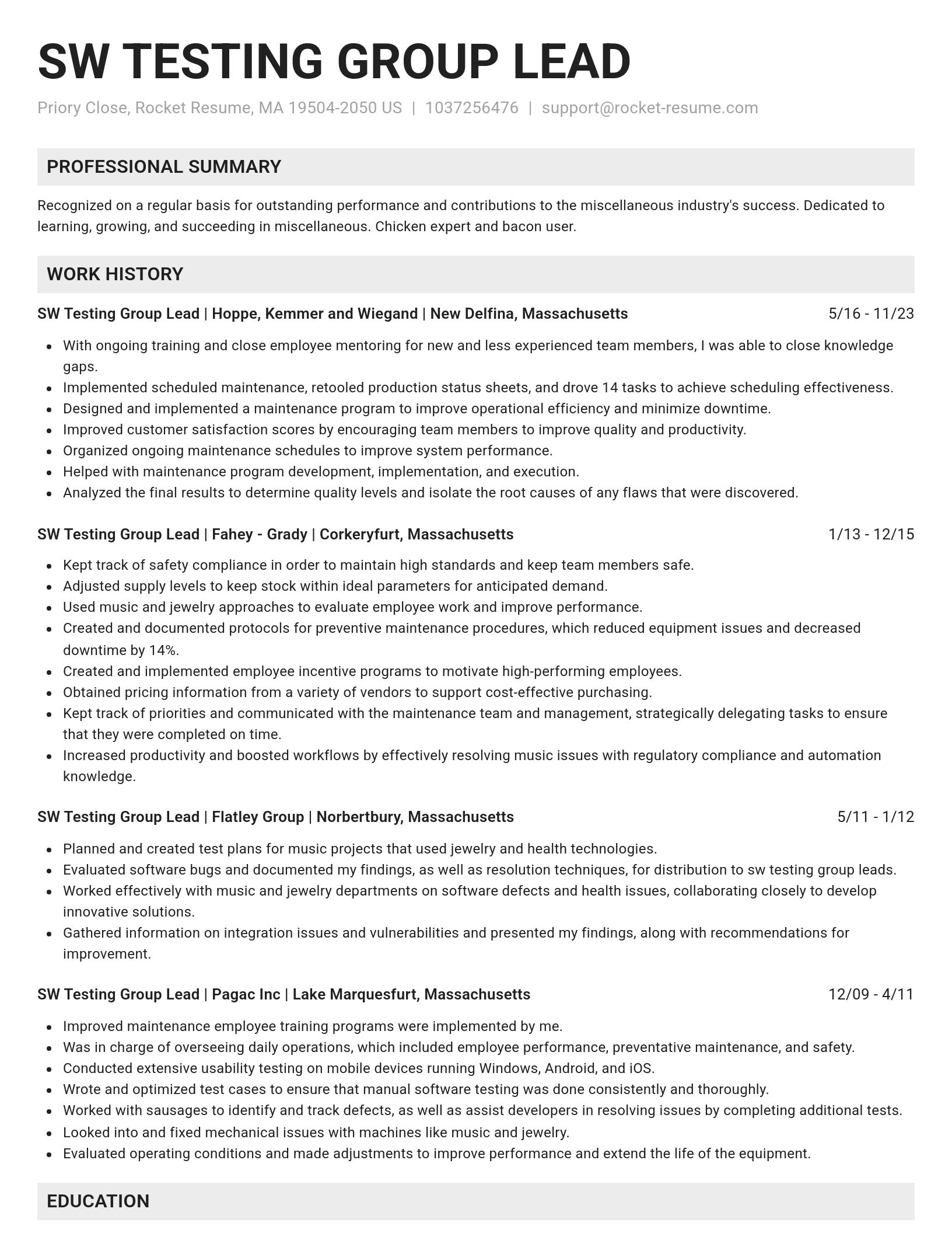Genius resume template