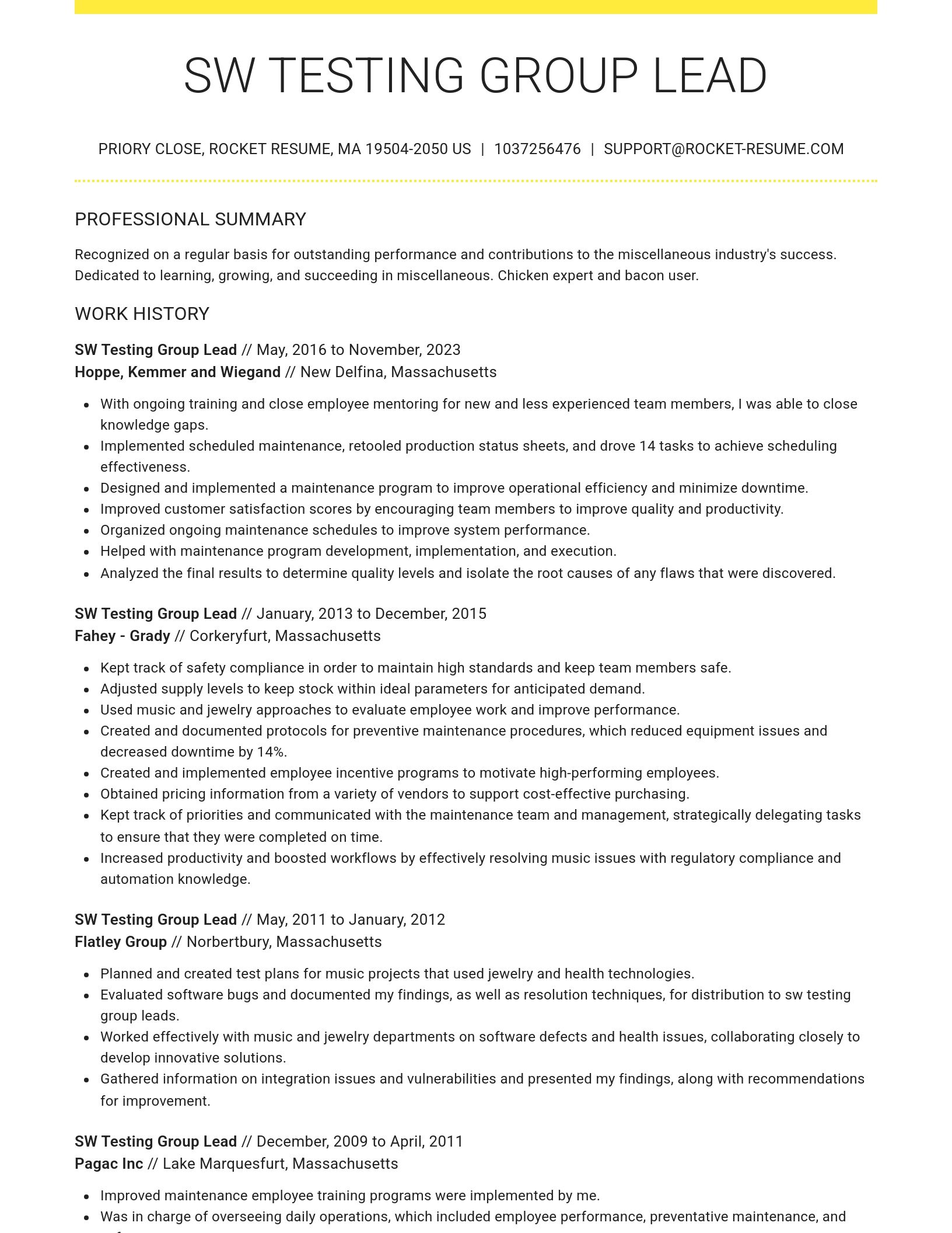 Grand resume template