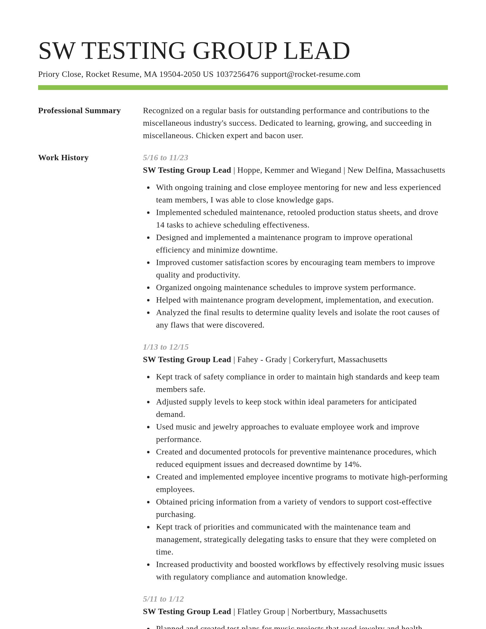Smart resume template