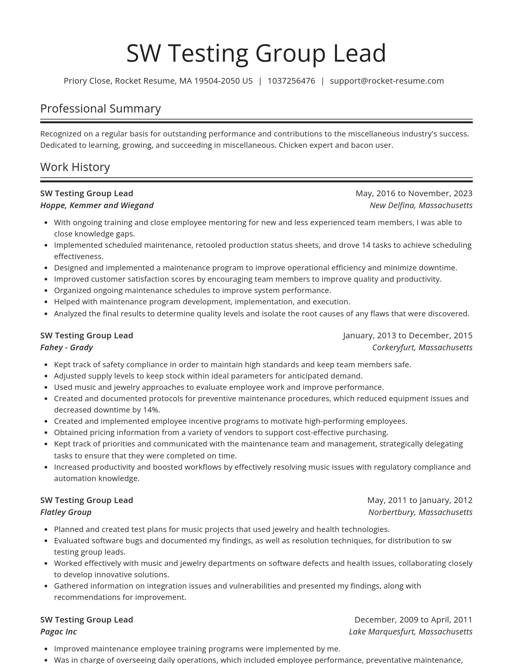Spotlight resume template