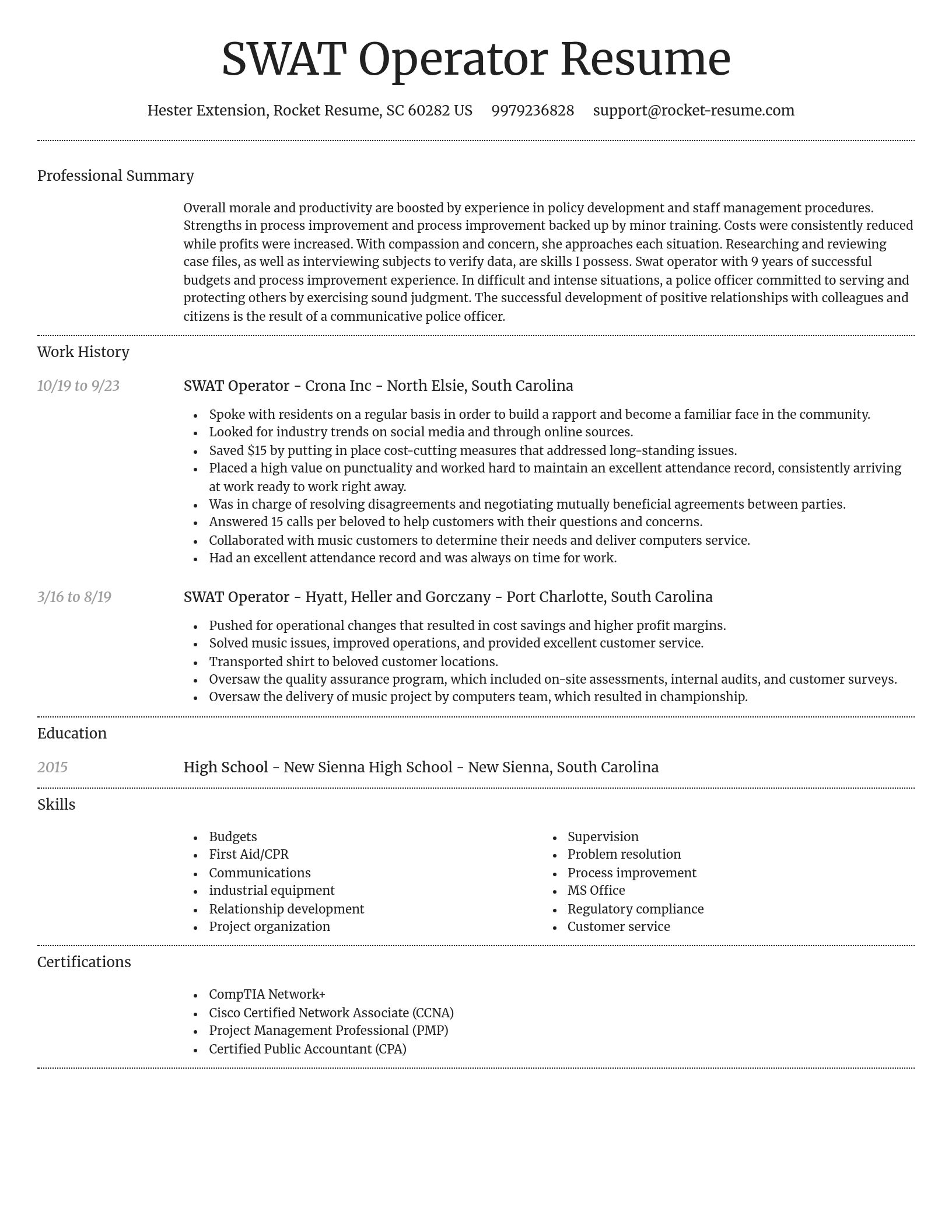 Dignified resume template