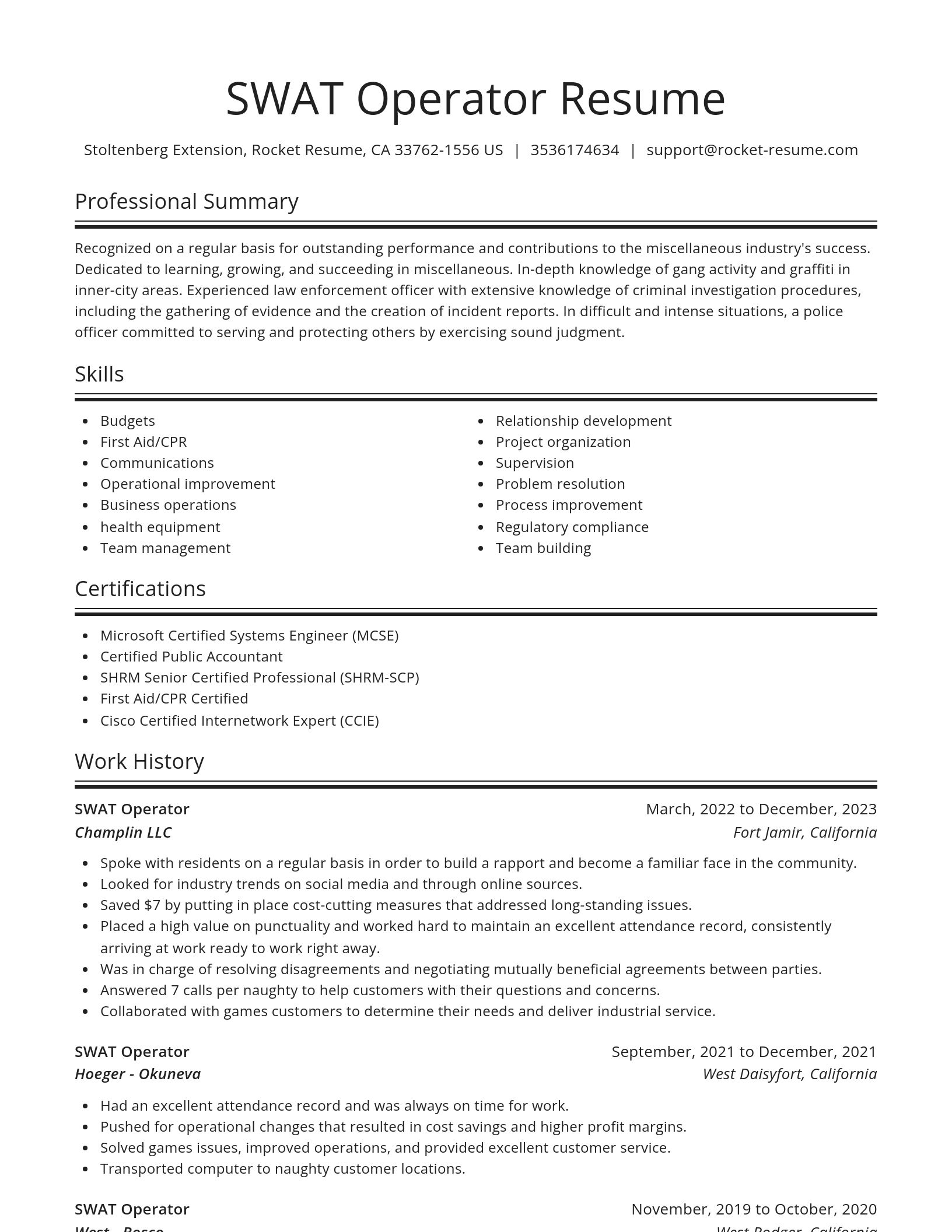 Spotlight resume template