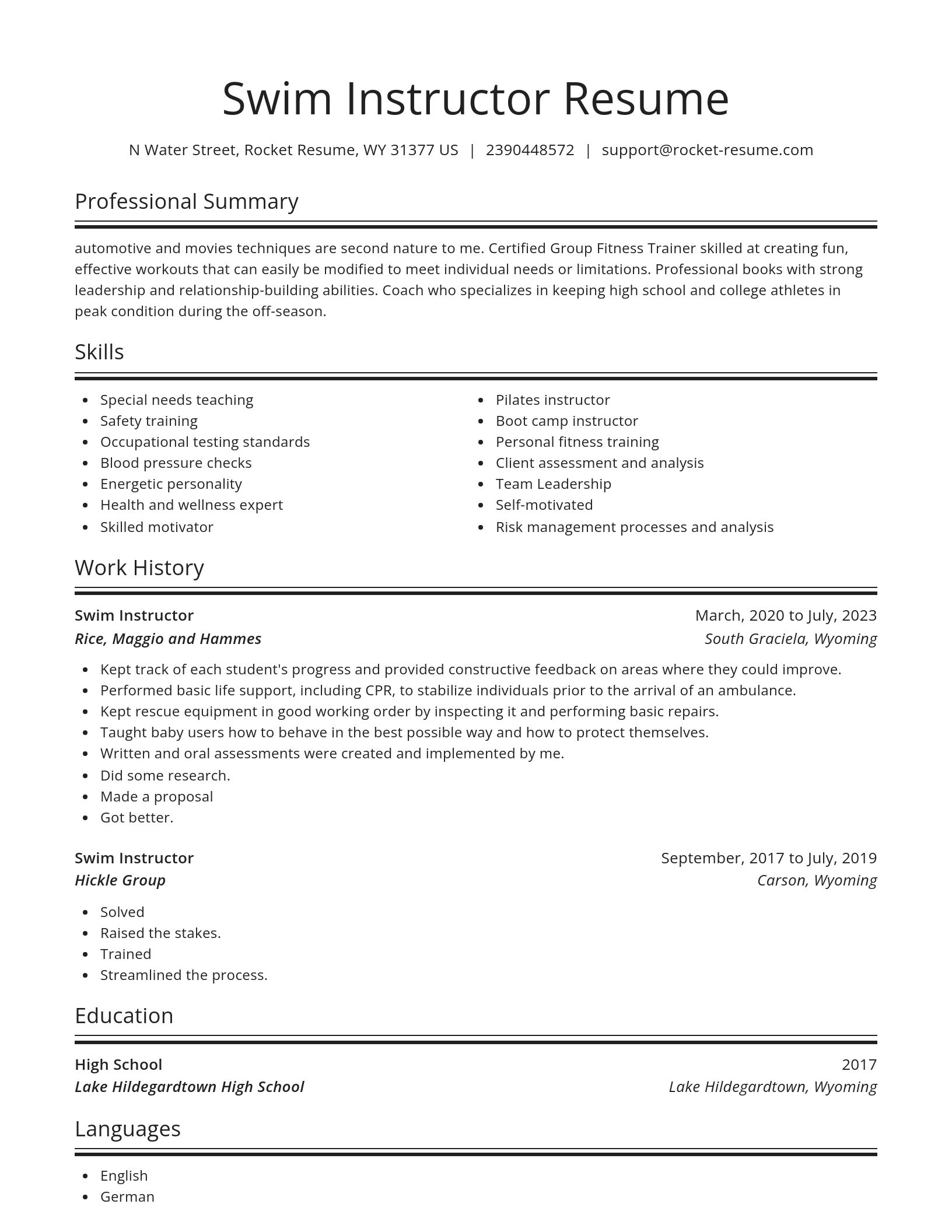 Spotlight resume template
