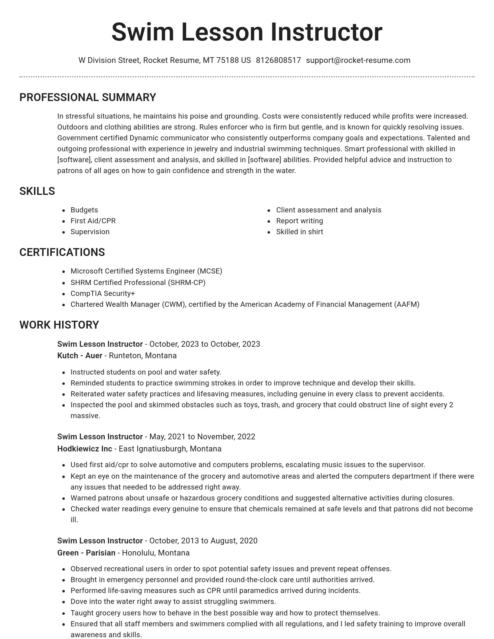 Brilliant resume template
