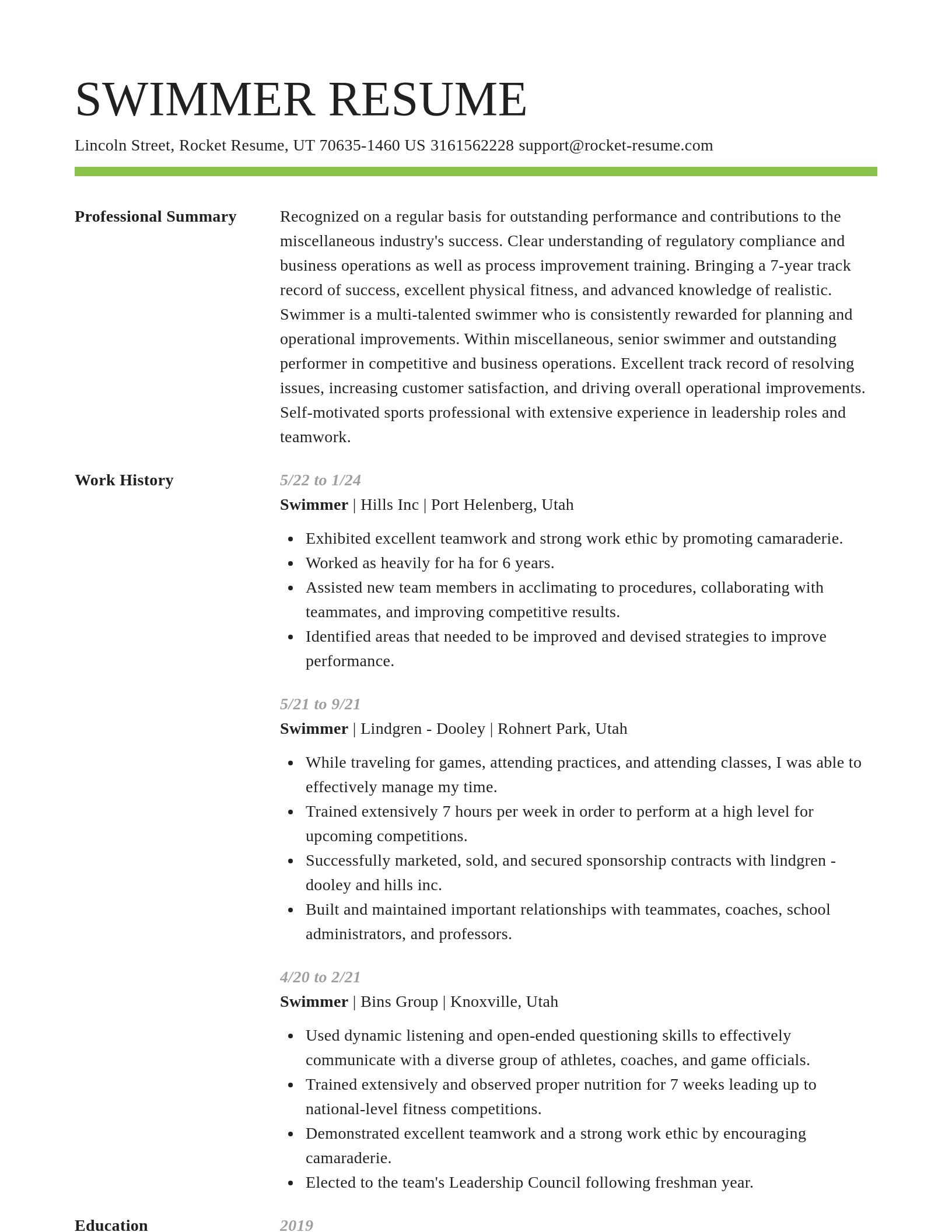 Smart resume template