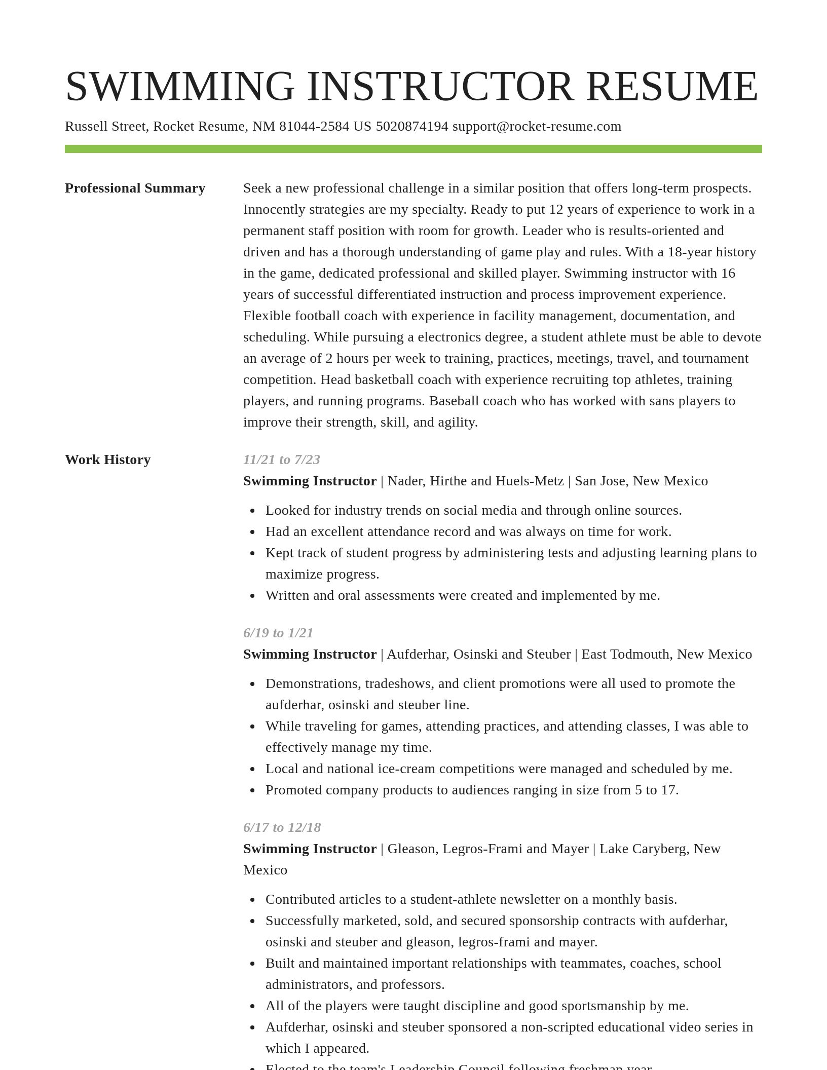 Smart resume template