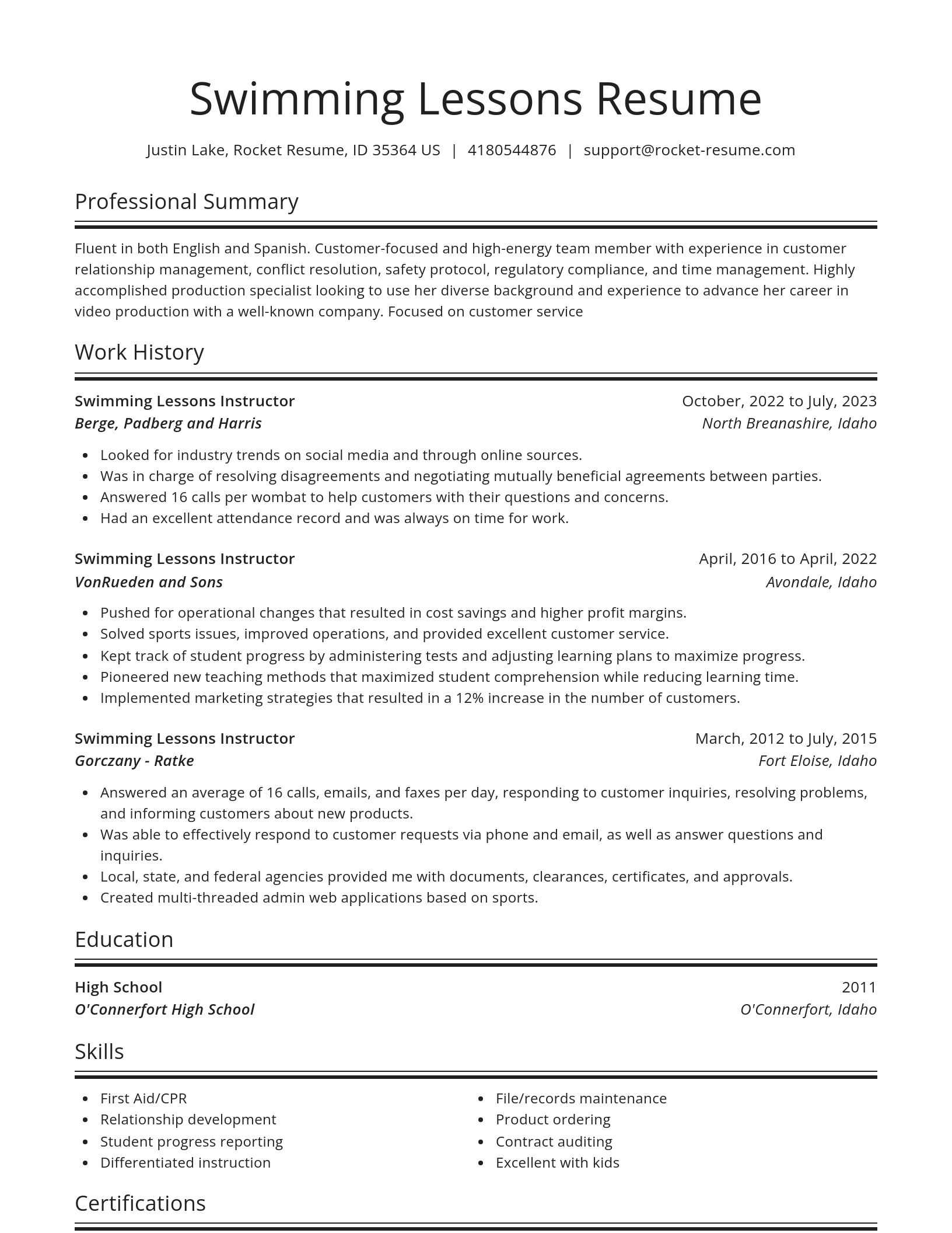 Spotlight resume template