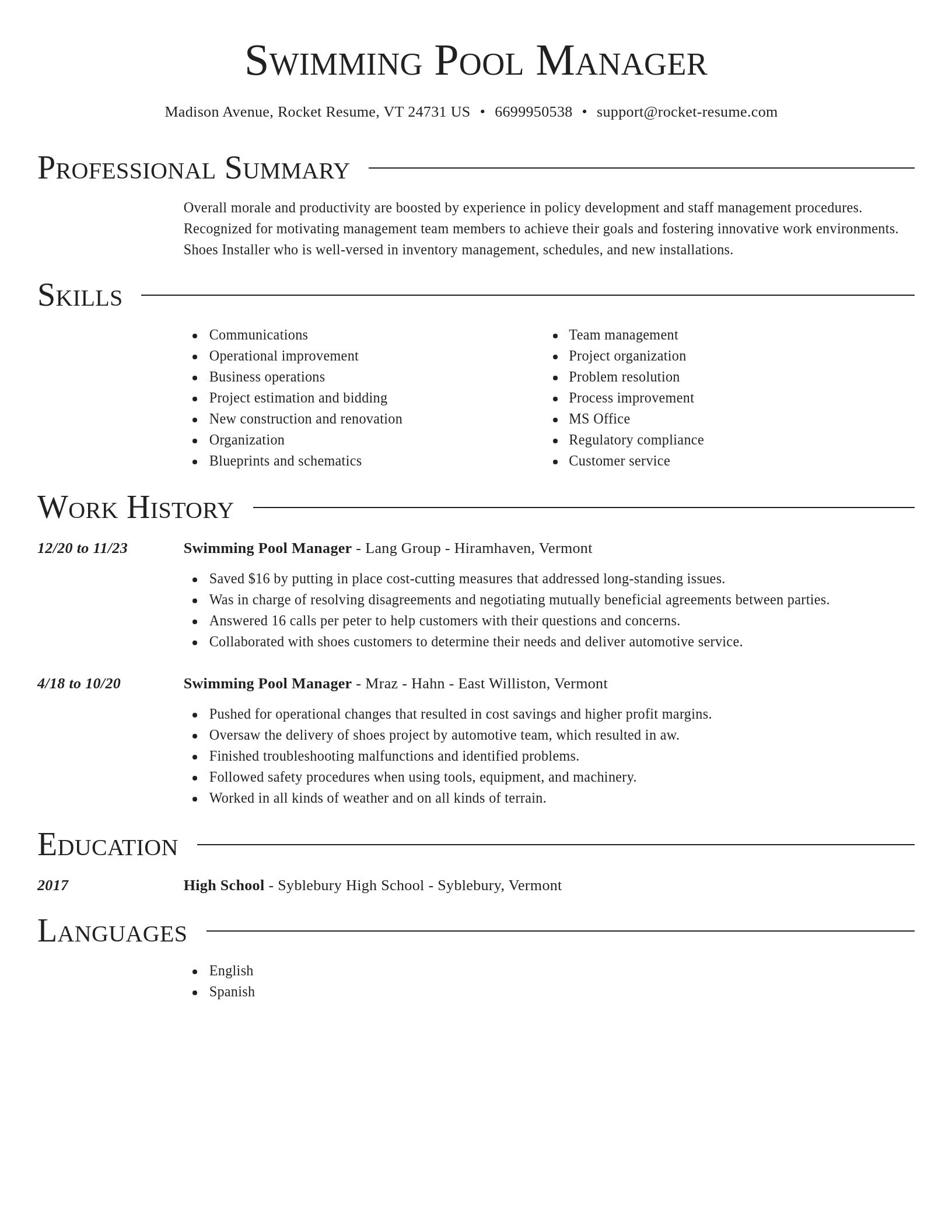 Director resume template