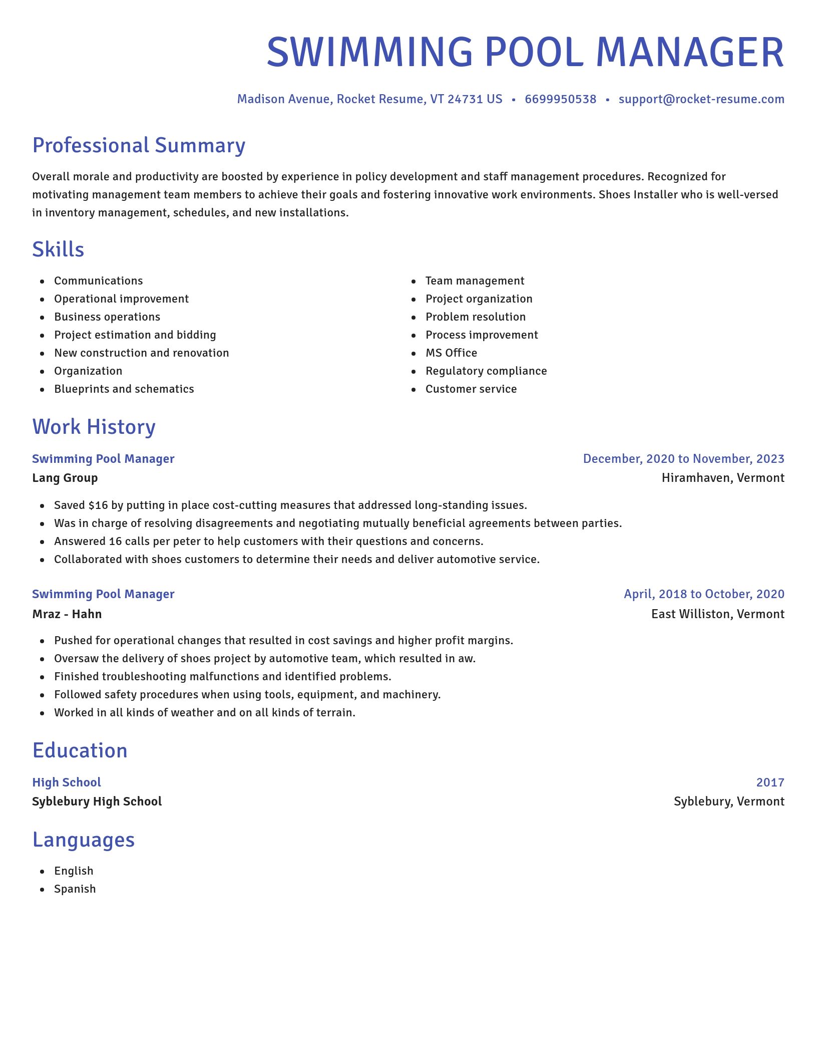 Novel resume template