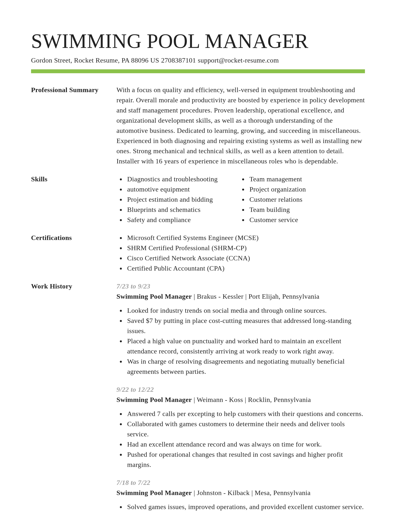 Smart resume template