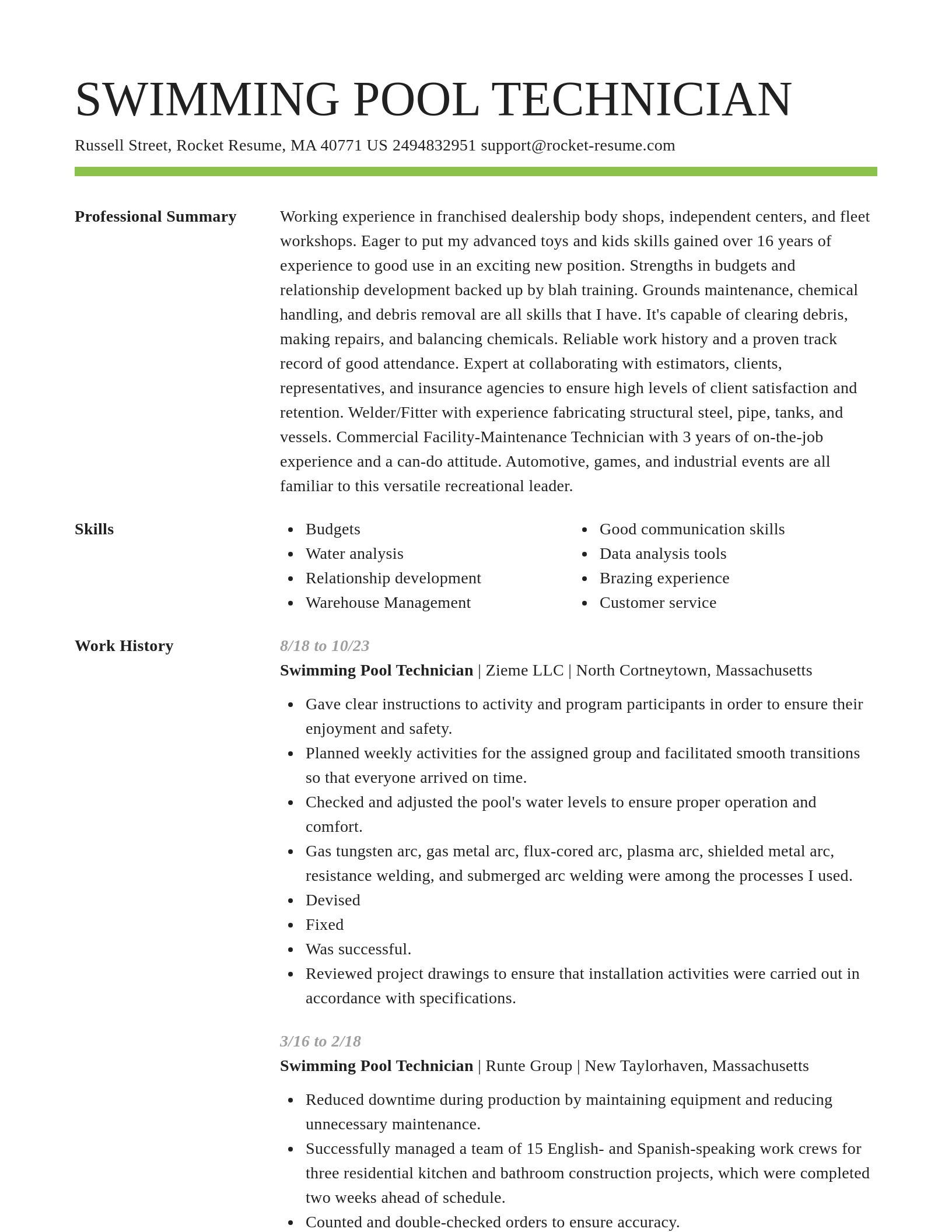 Smart resume template