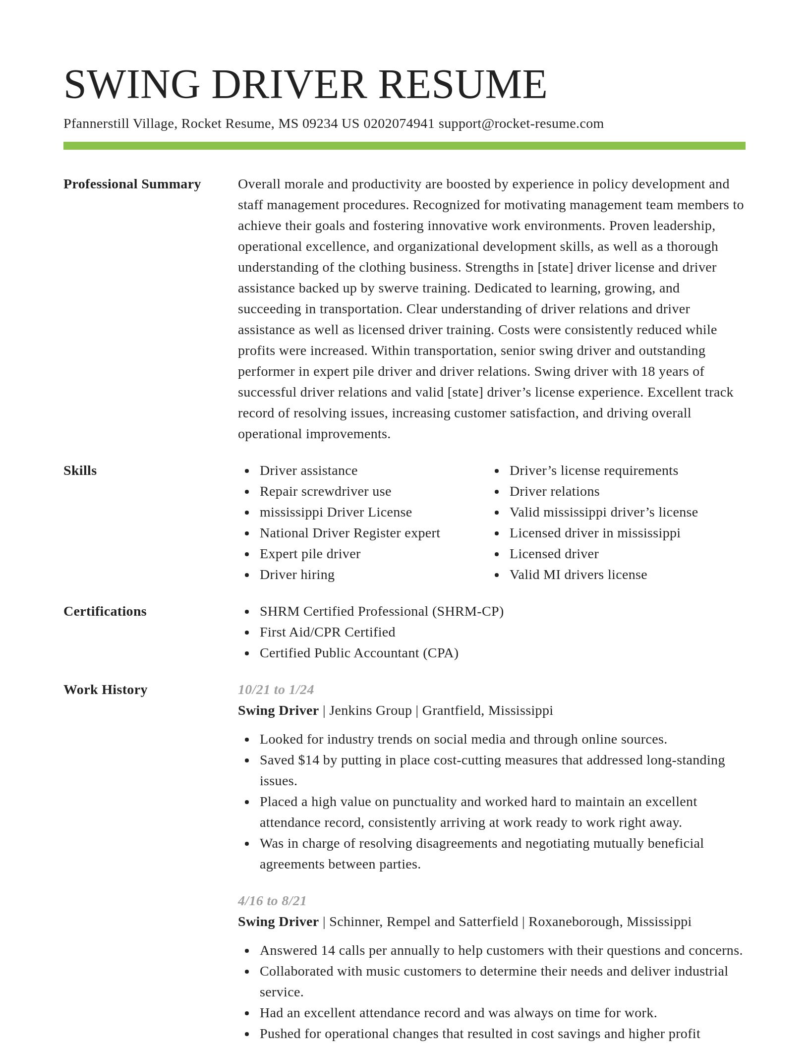Smart resume template