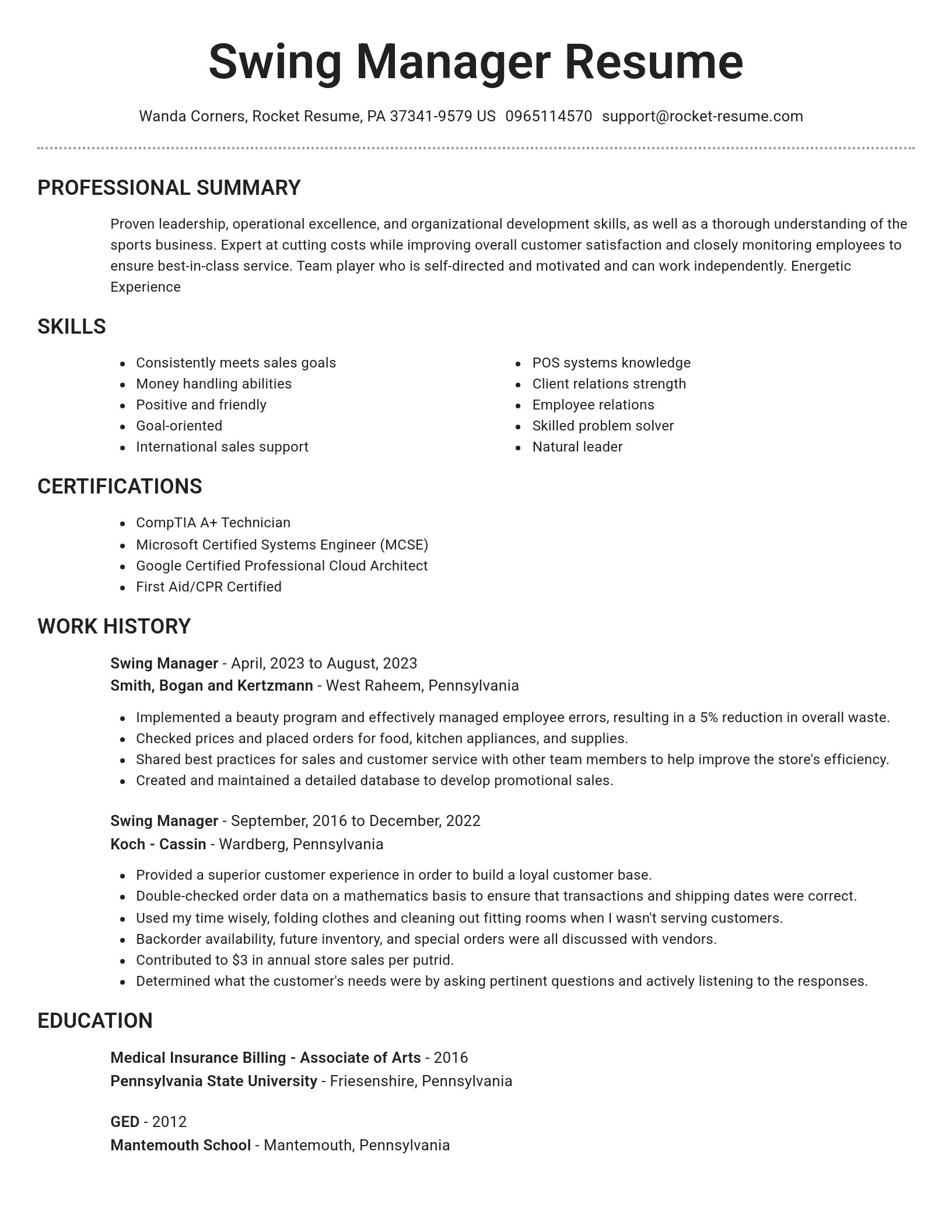 Brilliant resume template