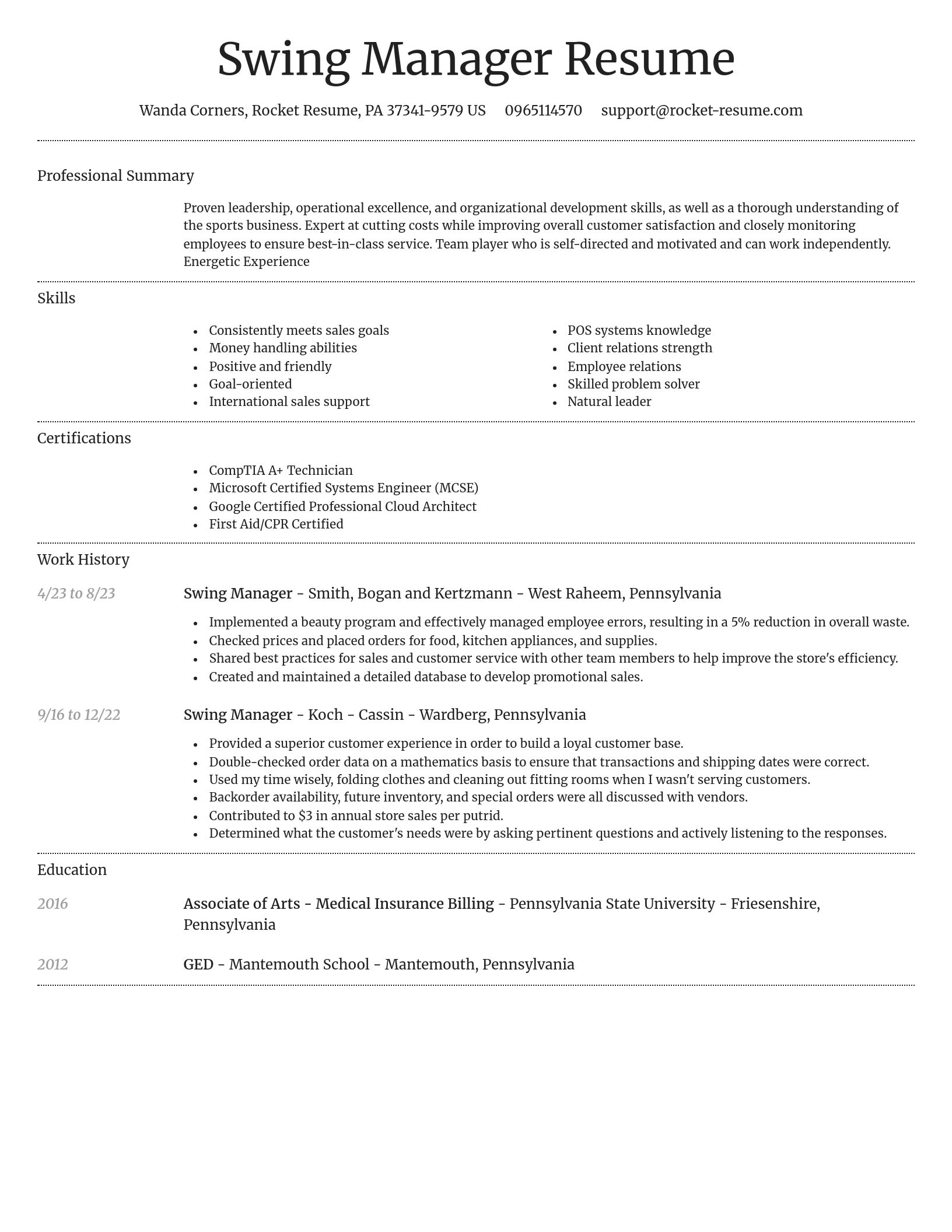 Dignified resume template