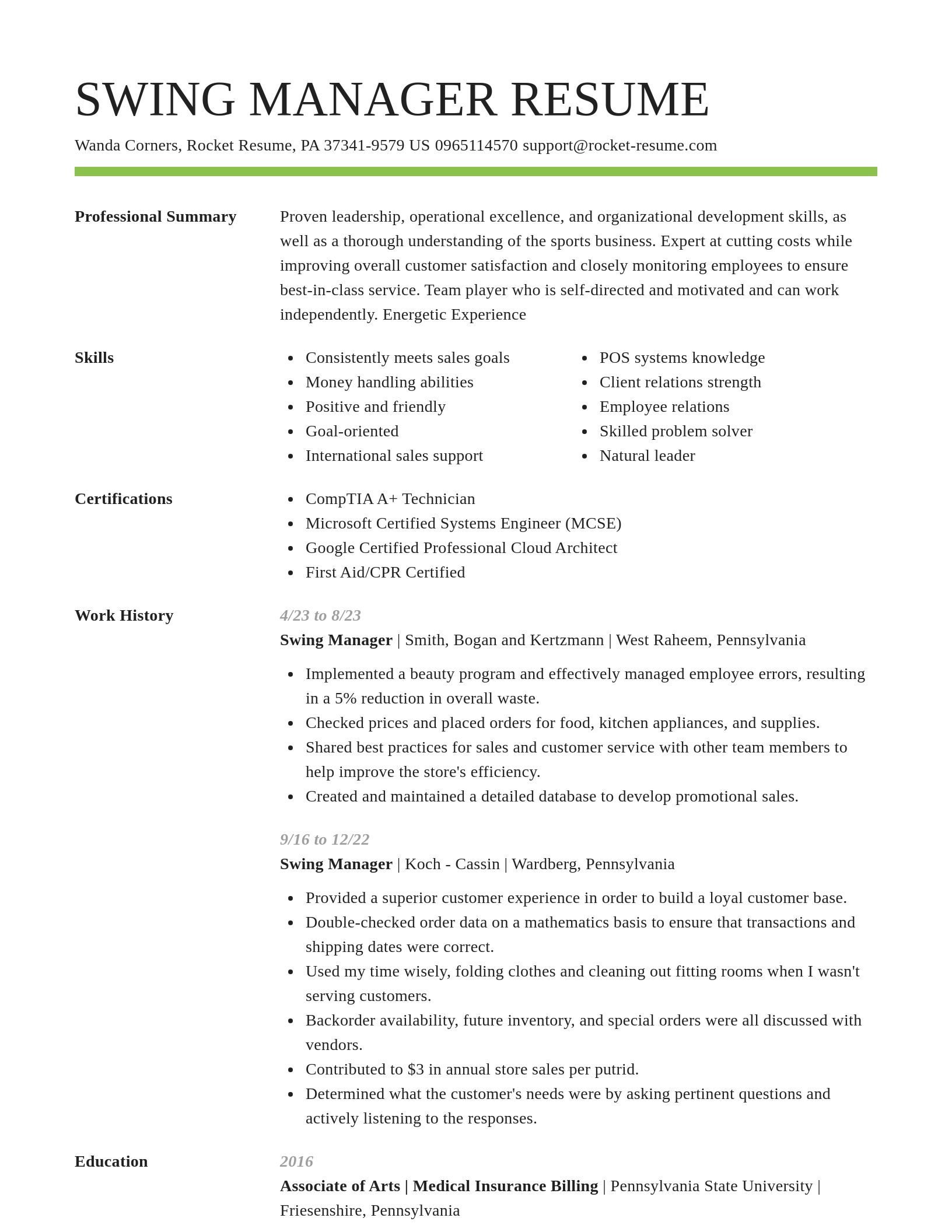 Smart resume template