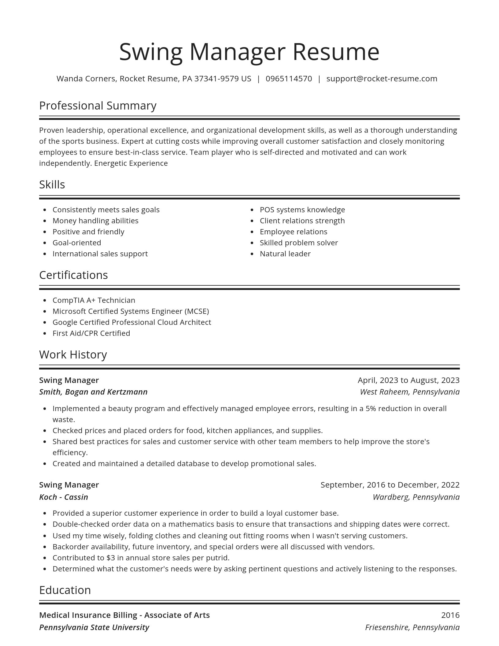 Spotlight resume template