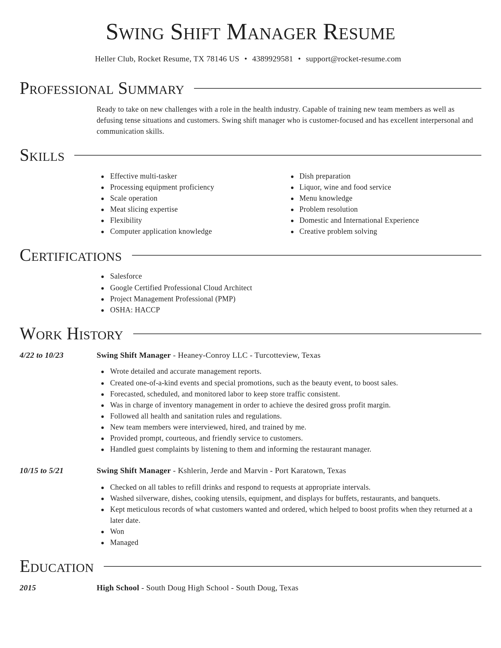 Director resume template