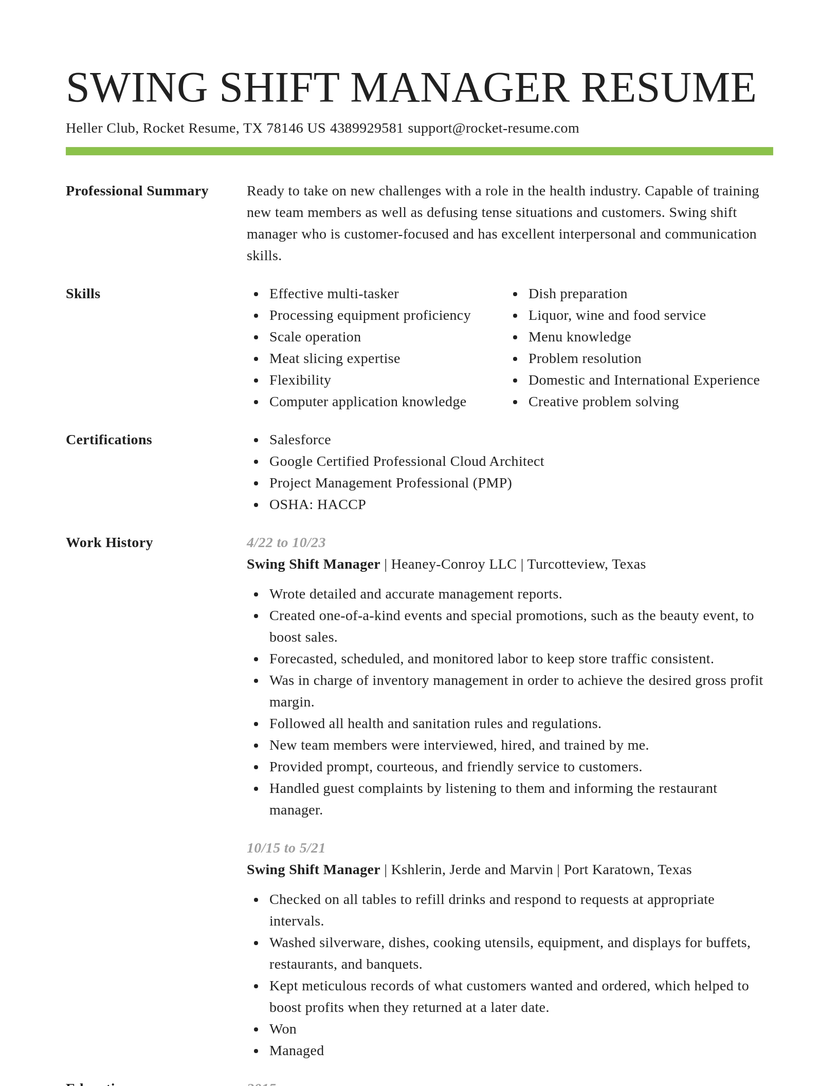 Smart resume template