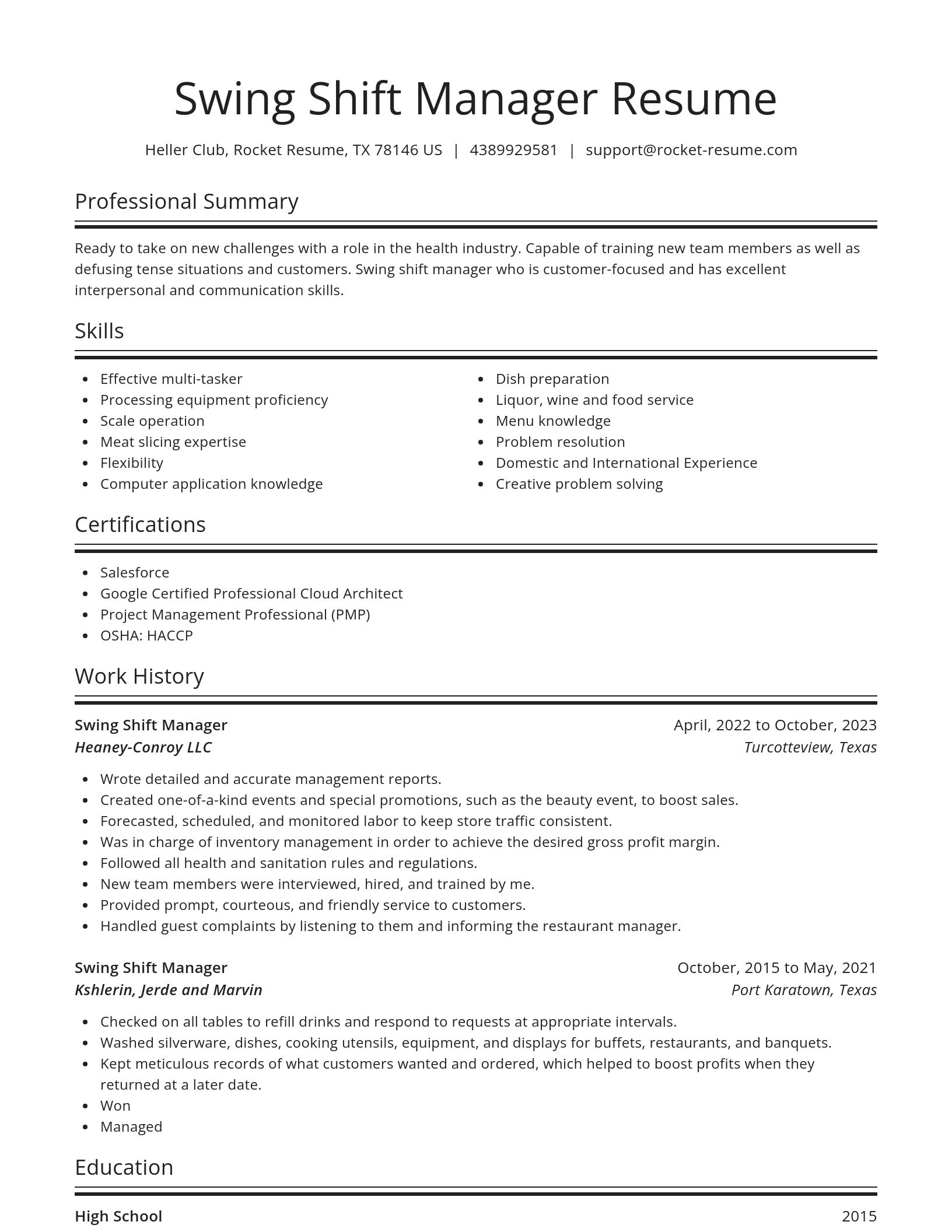 Spotlight resume template